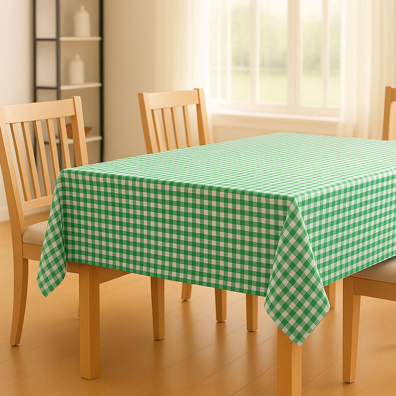 Tischdecke Karo 1x1 cm Grün Baumwolle