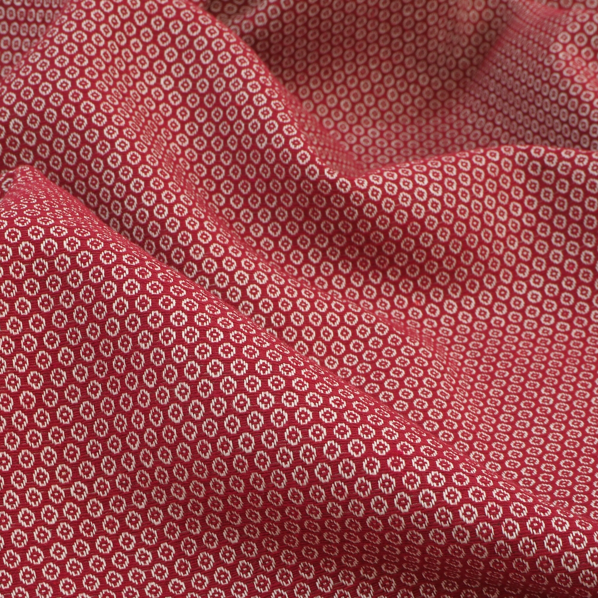 Stoff Meterware Emil Punkte klein bordeaux Webware Jacquard