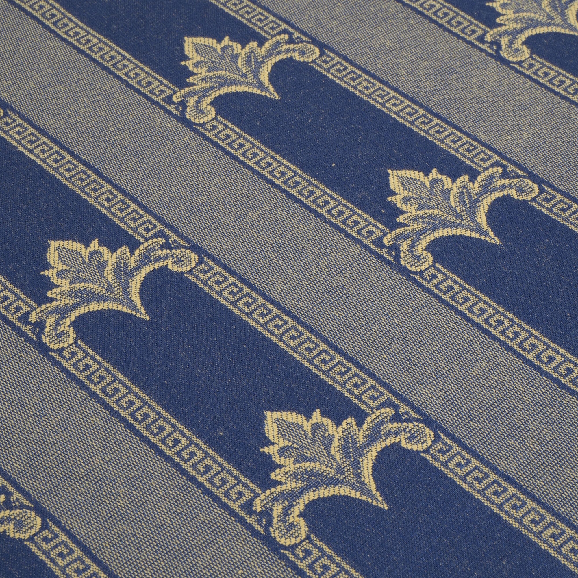 Polsterstoff Meterware Imperio Barock Jacquard Marine Blau