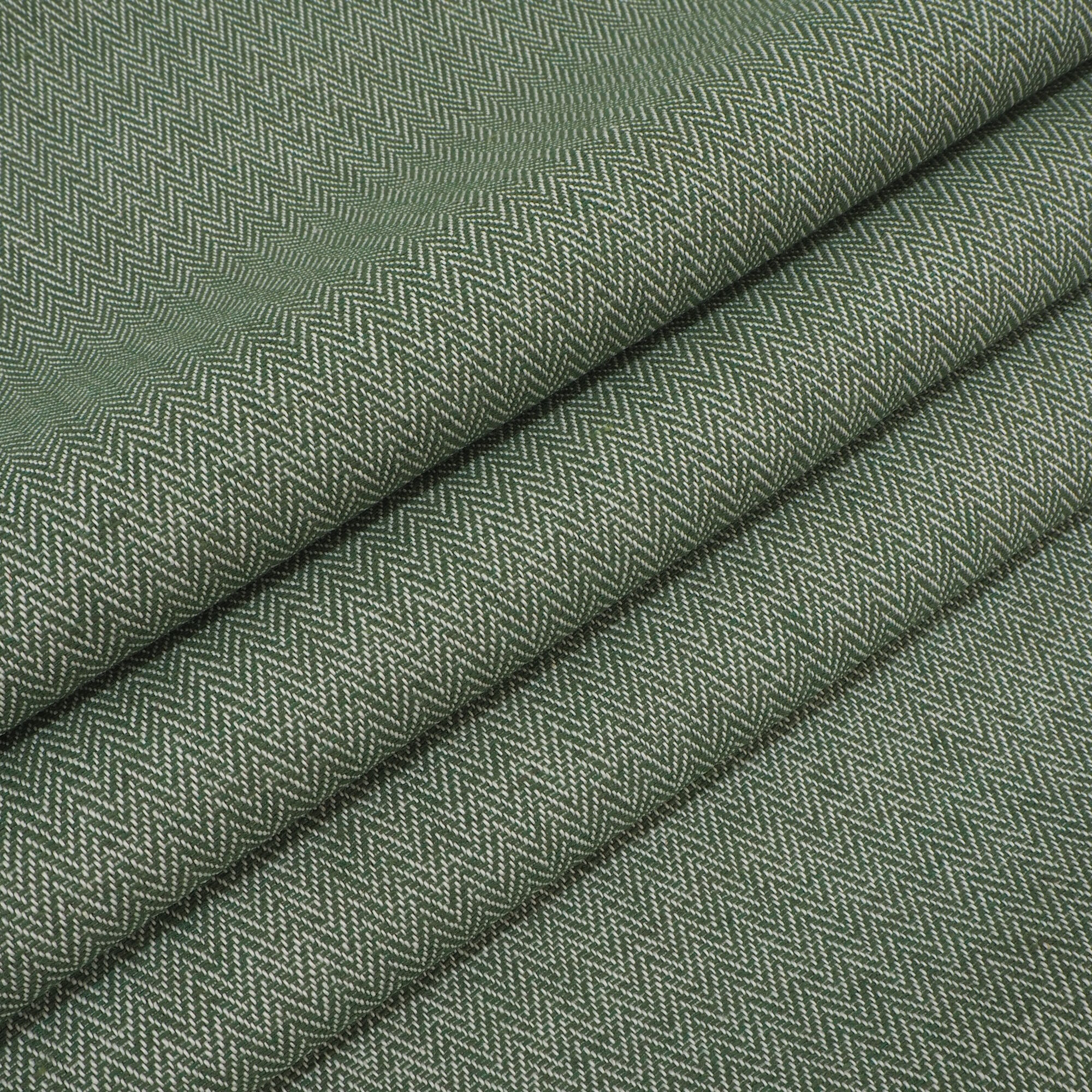 Stoff Meterware Zick Zack Grün Webware Jacquard