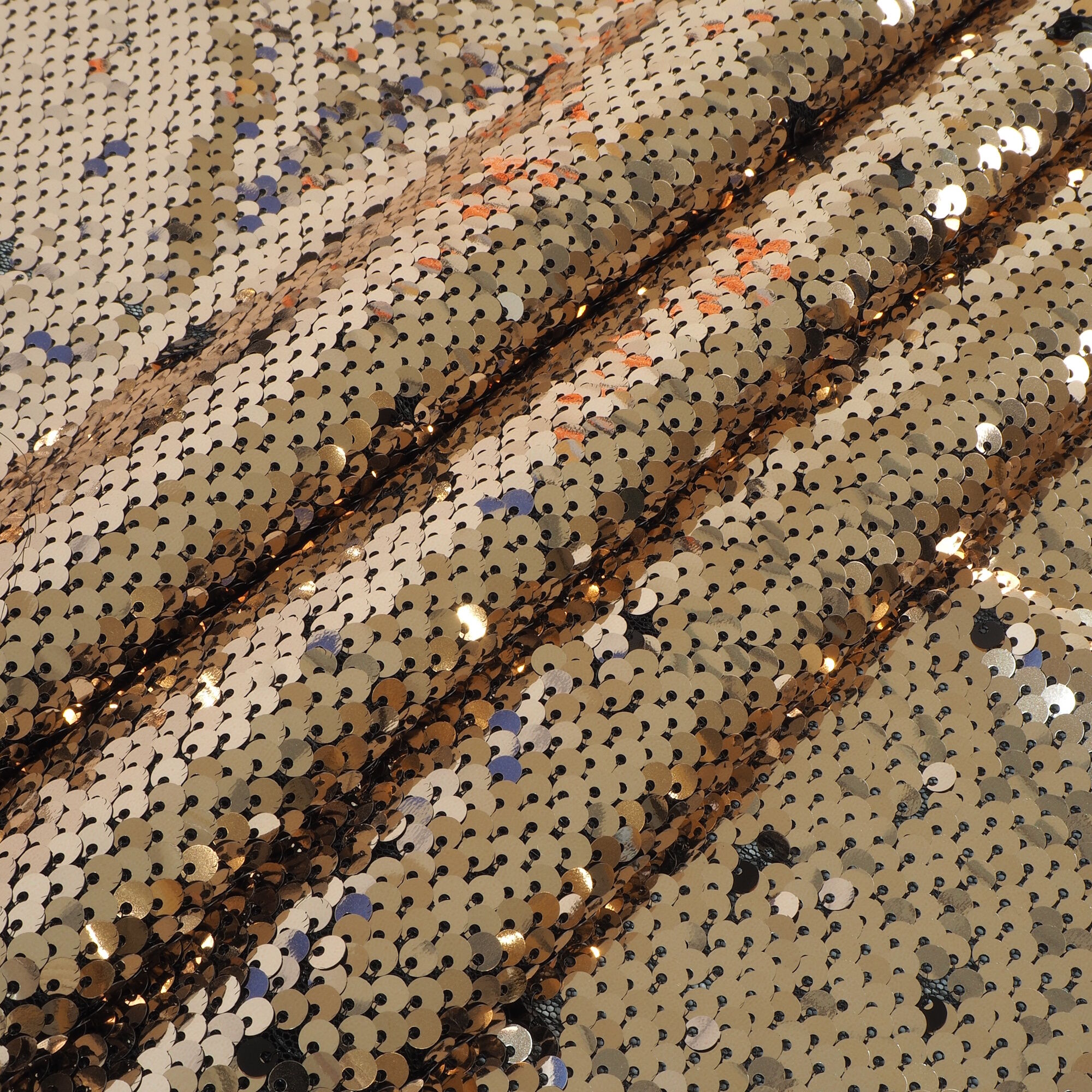 Pailetten Stoff Gold Schwarz