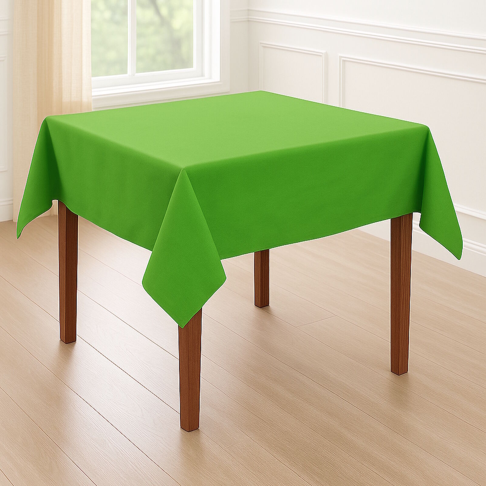 Tischdecke Uni Baumwolle - Hellgrün/80x80 cm