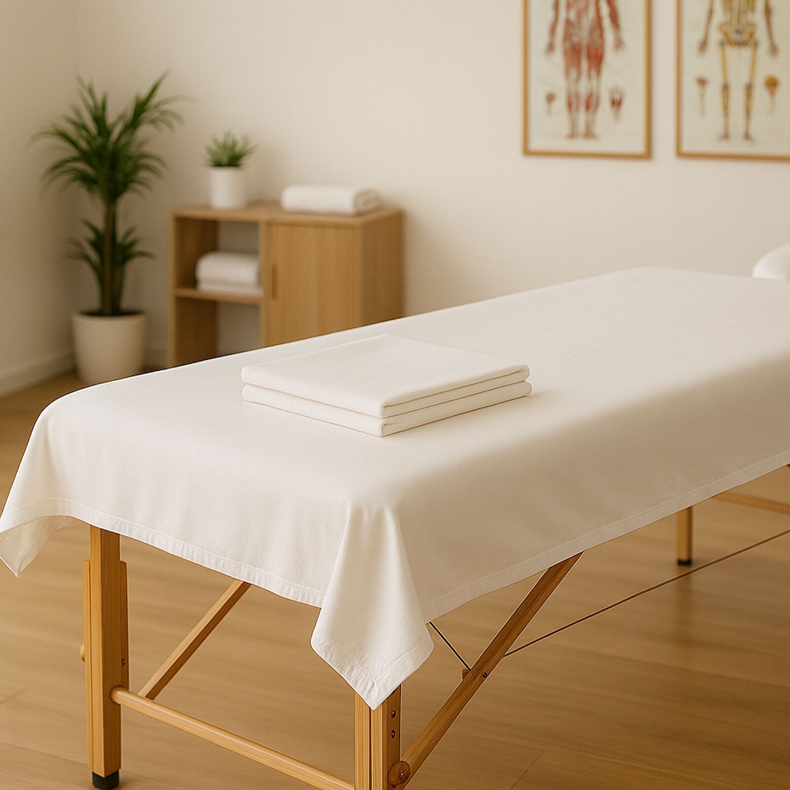 Massagelaken 100x200 cm Weiß Baumwolle