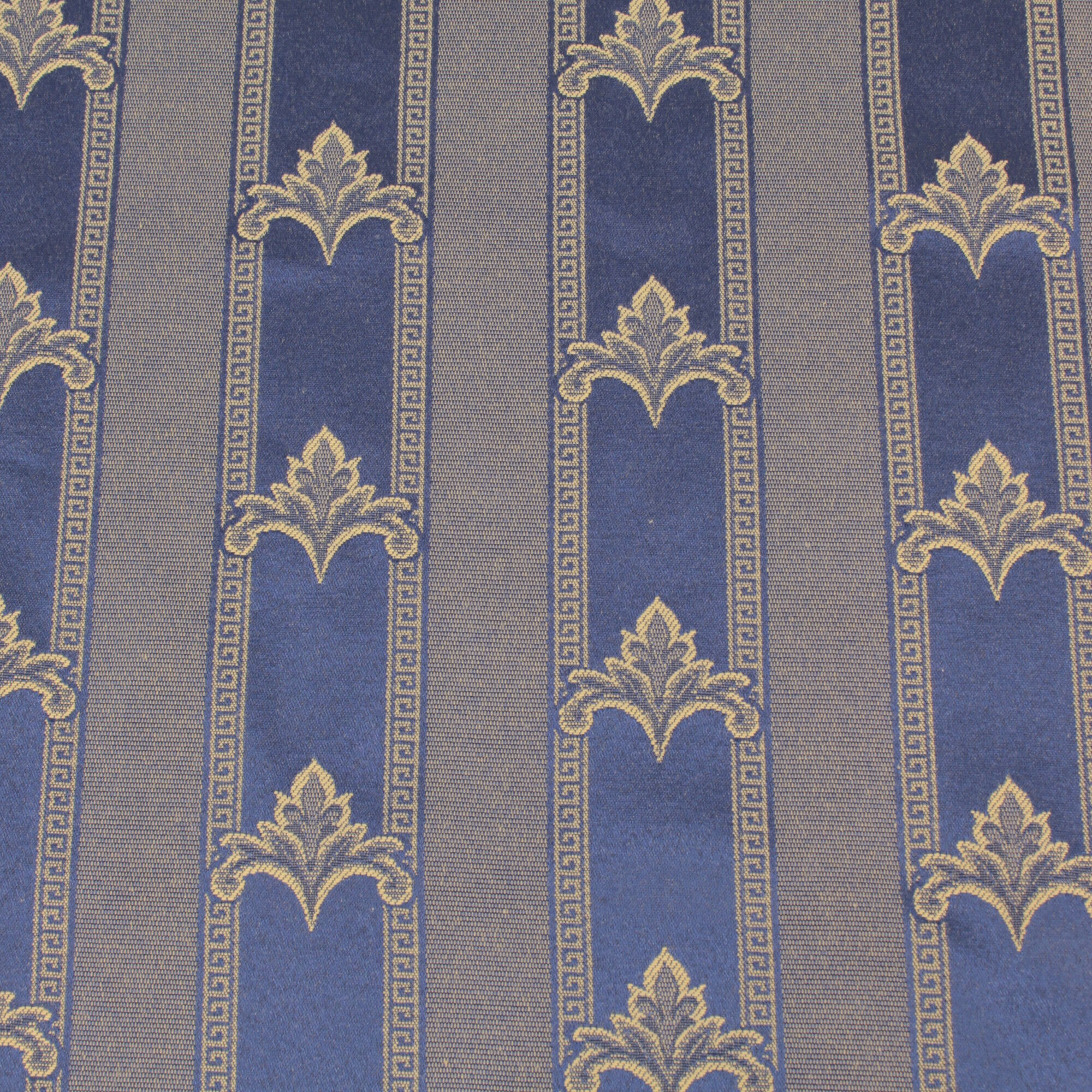 Polsterstoff Meterware Imperio Barock Jacquard Marine Blau