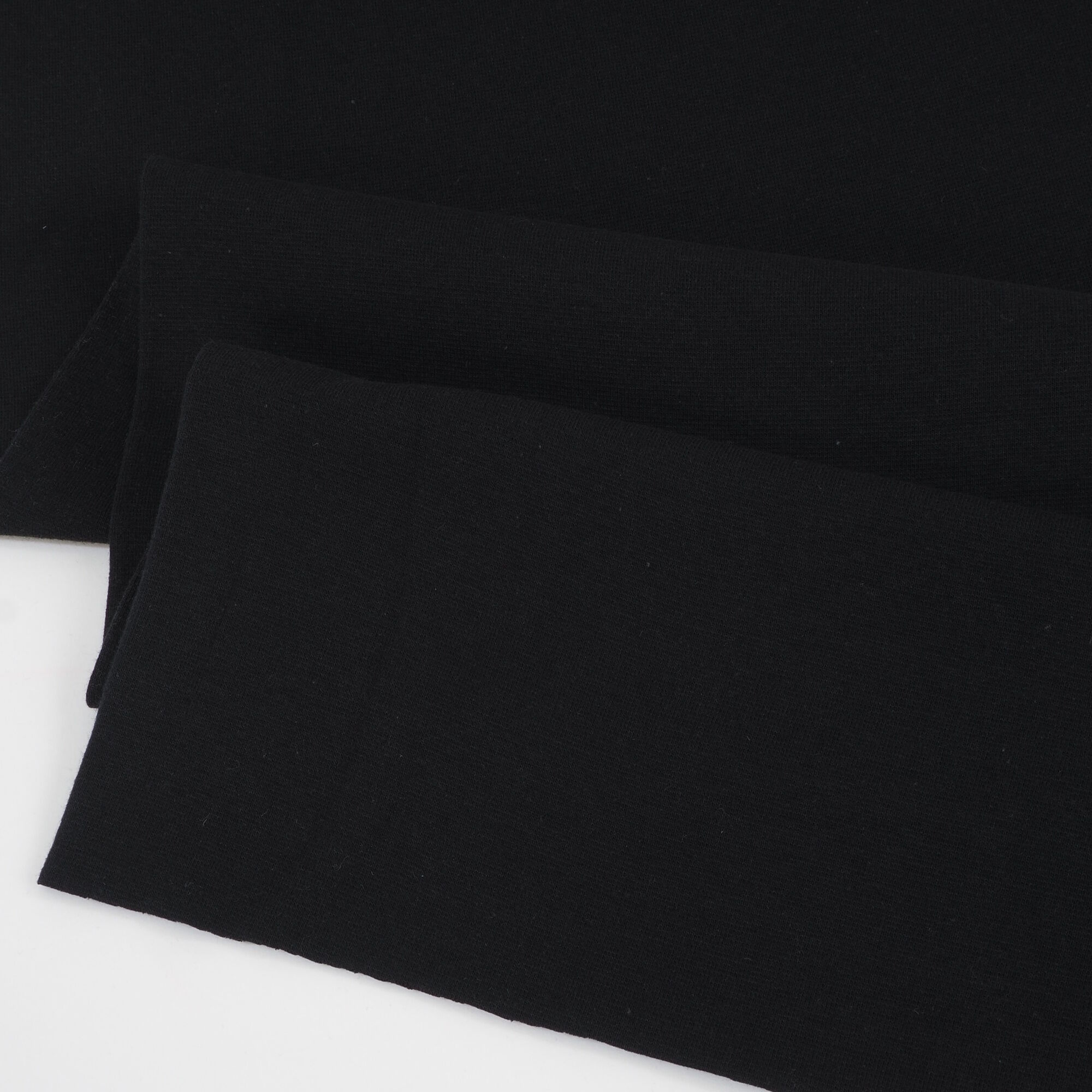 Bündchenstoff Uni Schwarz