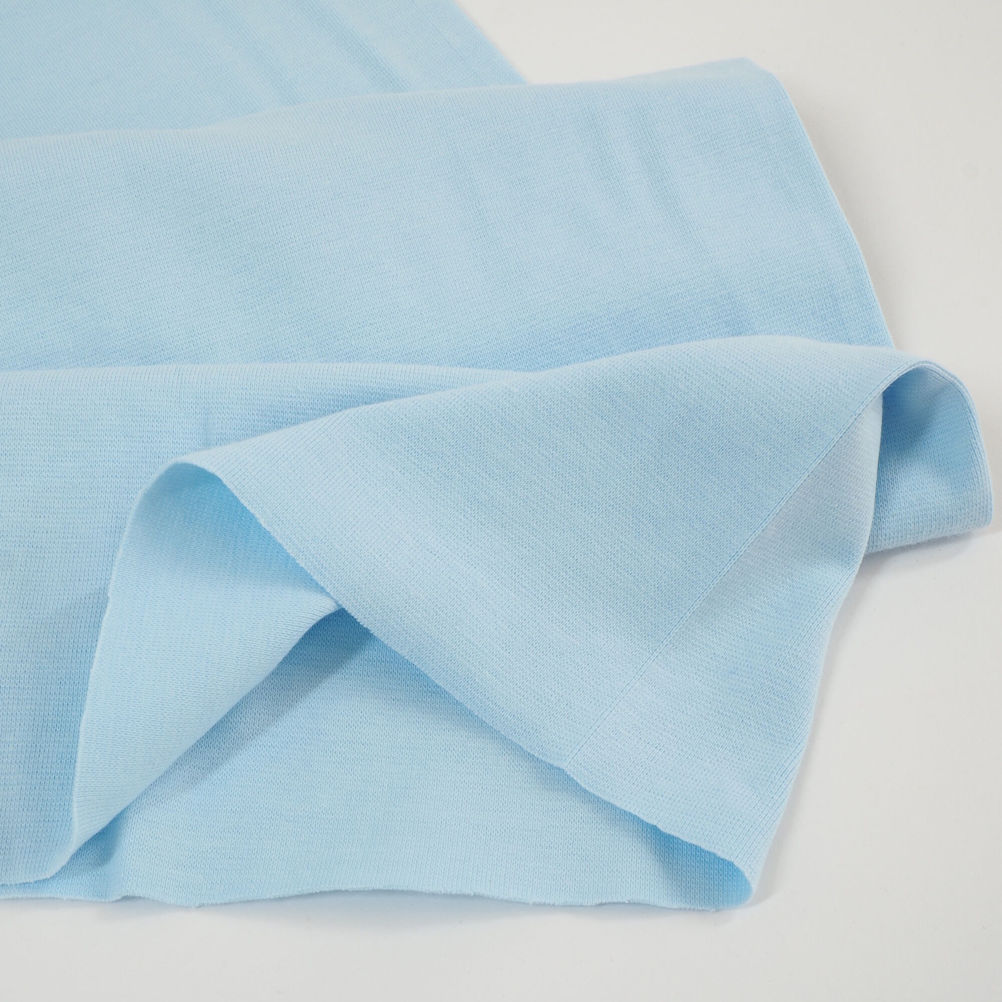 Bündchenstoff Uni Baby Blau