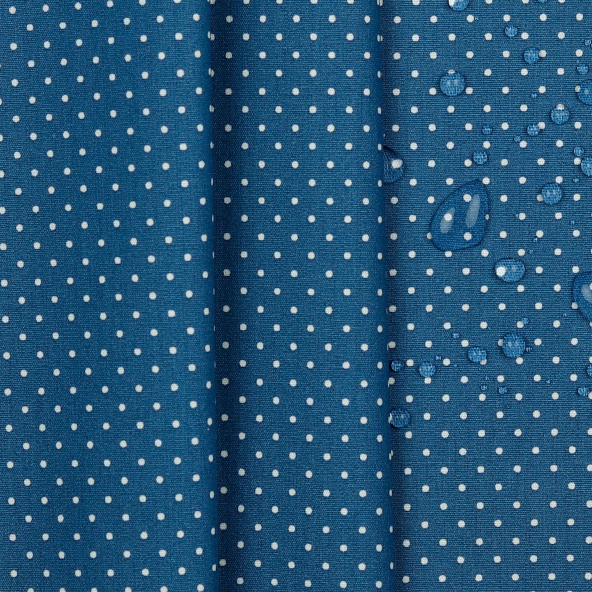 Stoff Punkte Blau Beschichtet