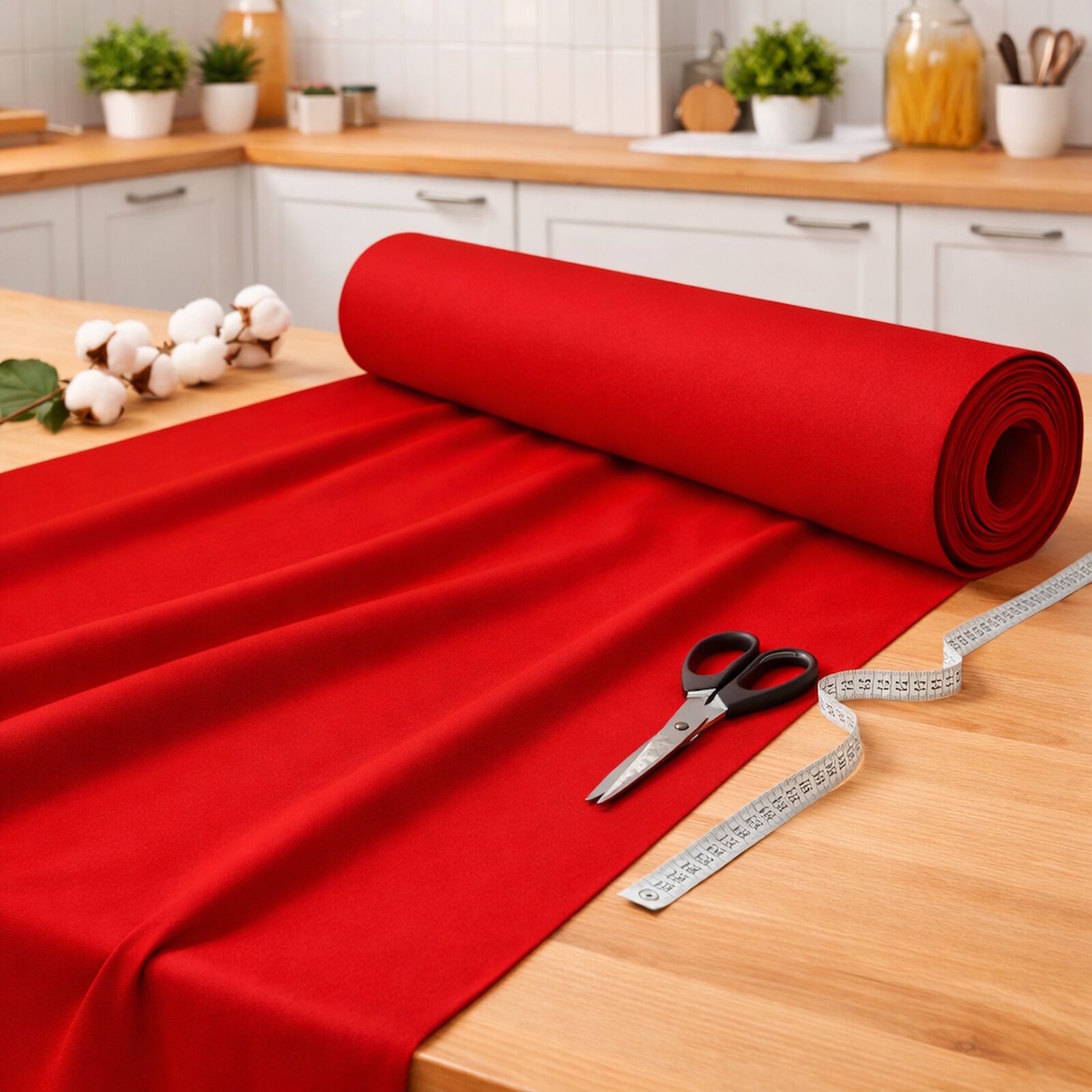 Stoff Meterware Baumwolle Linon Rot