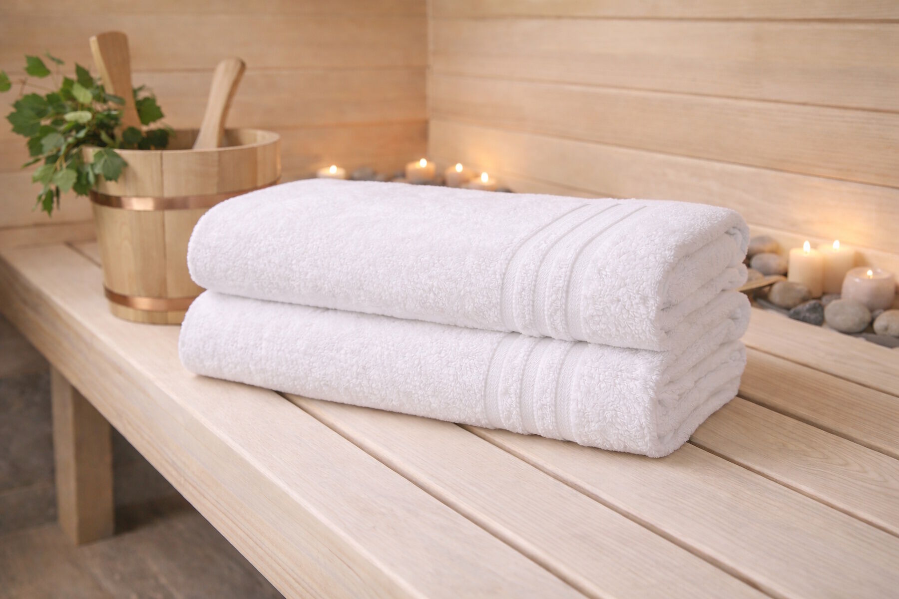 2er Pack Saunatücher Weiß 70x200