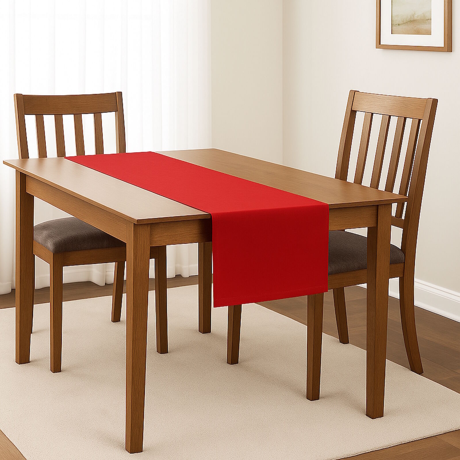 Tischläufer Rot 45x145 cm Polyester Bügelfrei