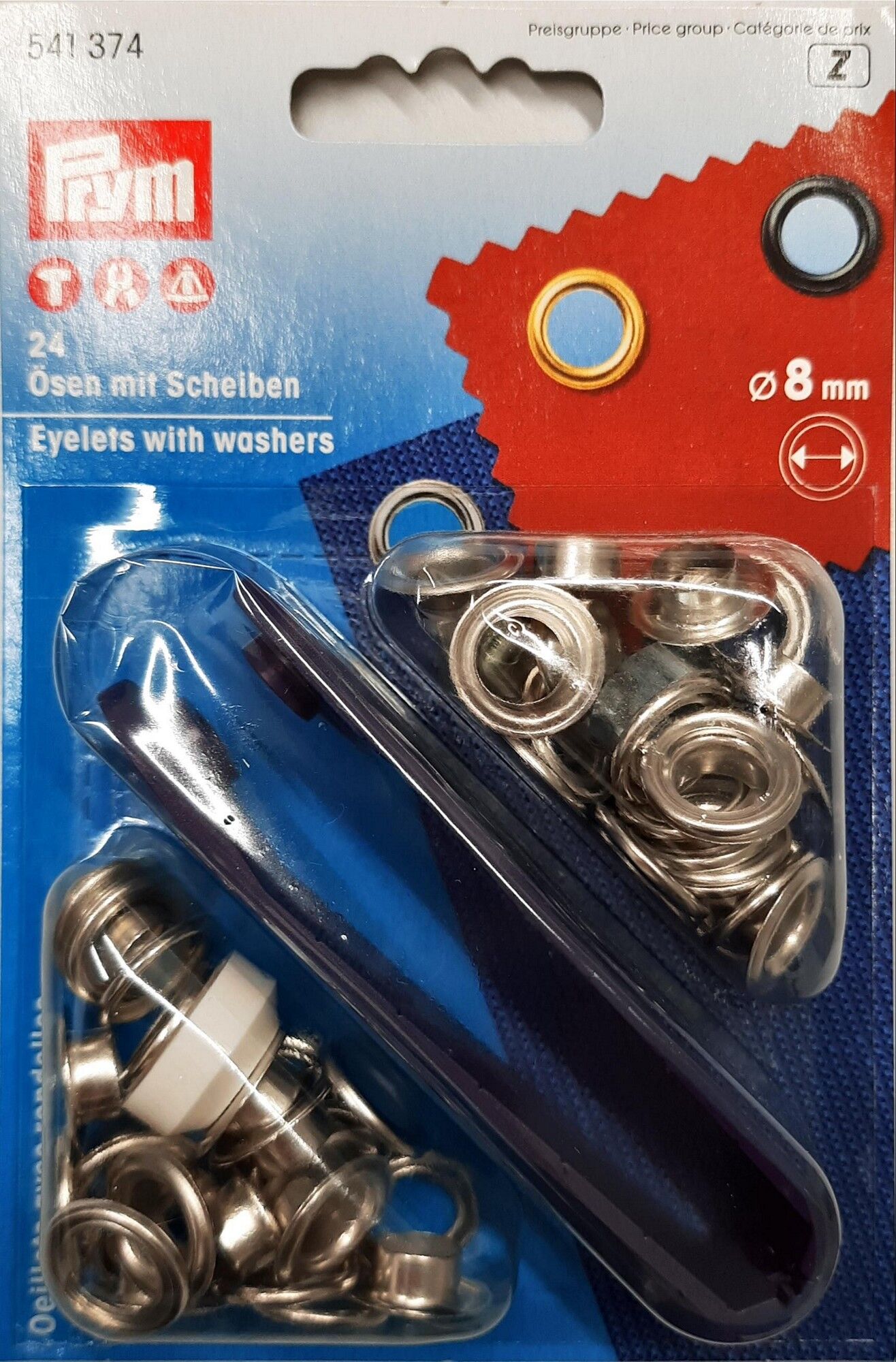 Ösen und Scheiben MS 8,0 mm silberfarbig