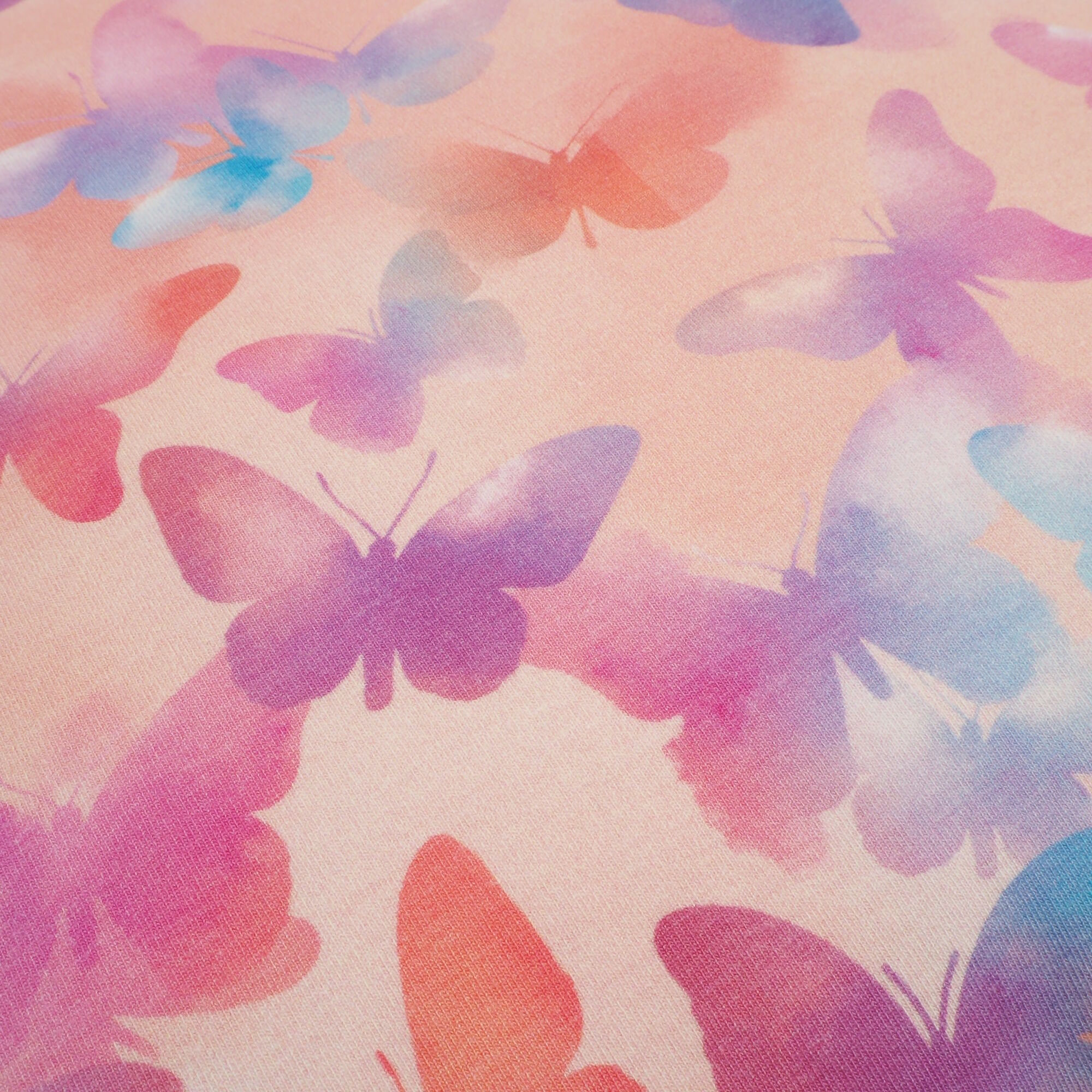 Kissenbezug 40x40 cm Schmetterlinge Rosa Jersey