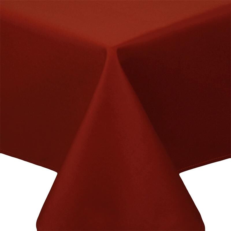 Damast Tischdecke 130x130 cm Terracotta Baumwolle