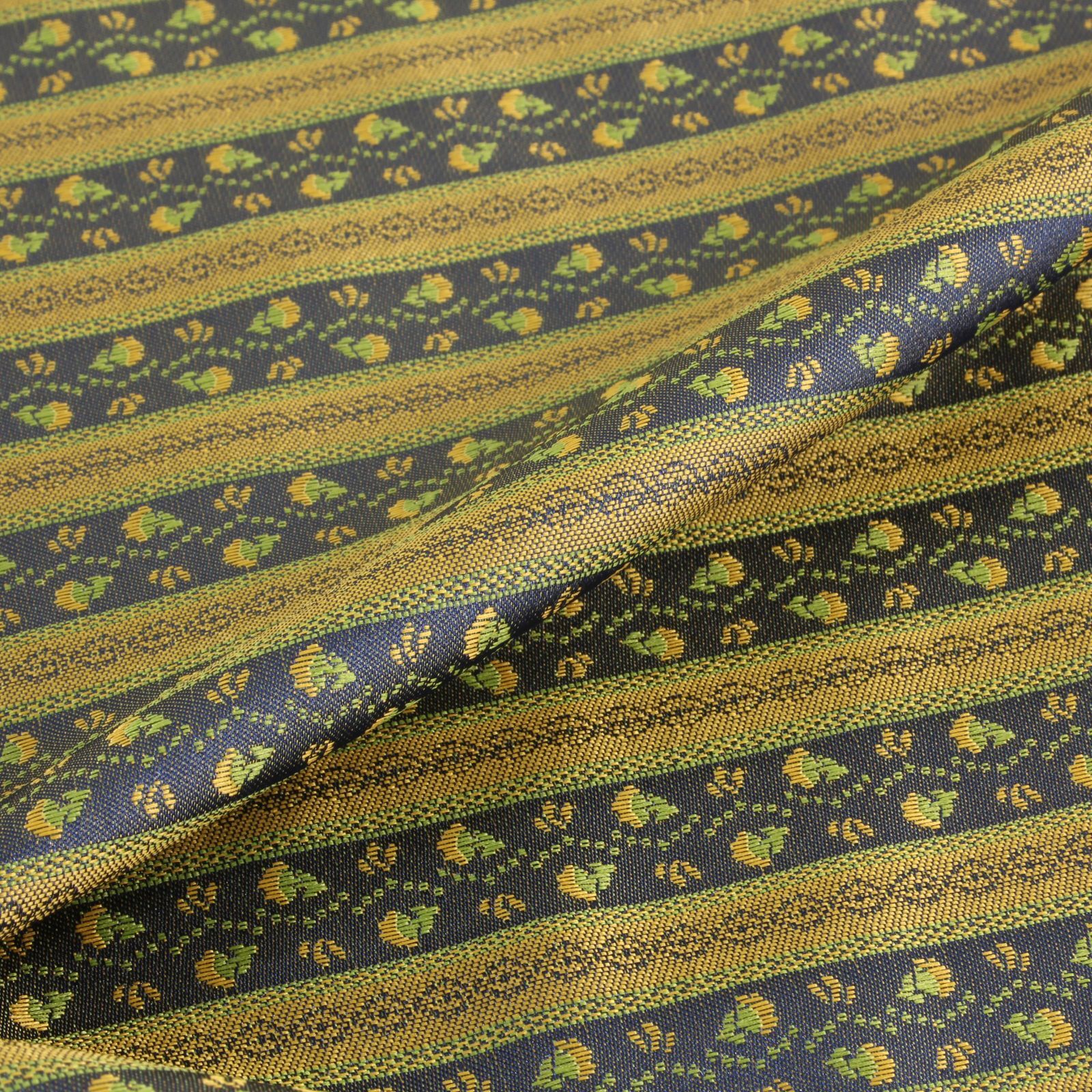 Jacquard Dirndl Stoff Streifen Blumen