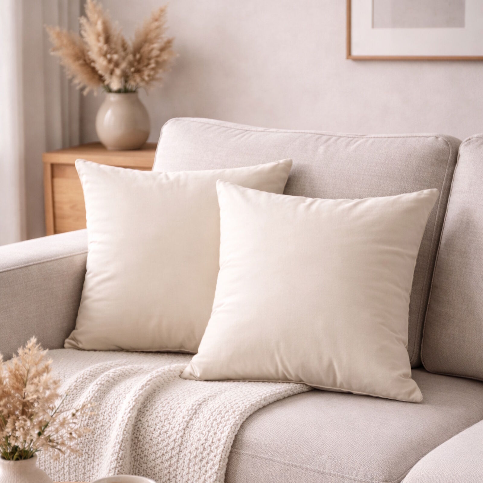 Lyocell Kissenbezüge TENCEL Ecru 2 Stück Sandwash