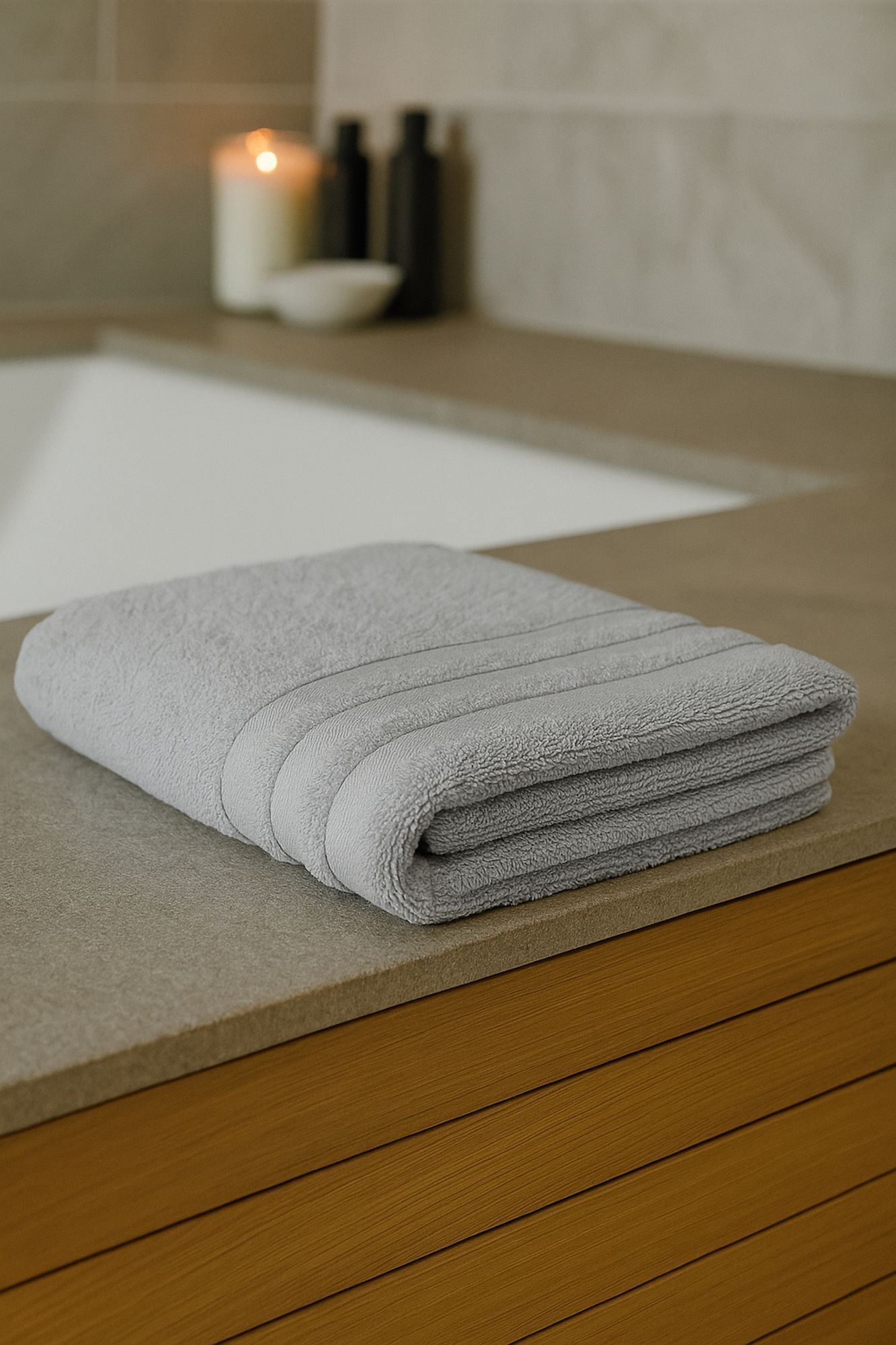 Wellness Handtuch Grau Silber 50x100 6 Stück