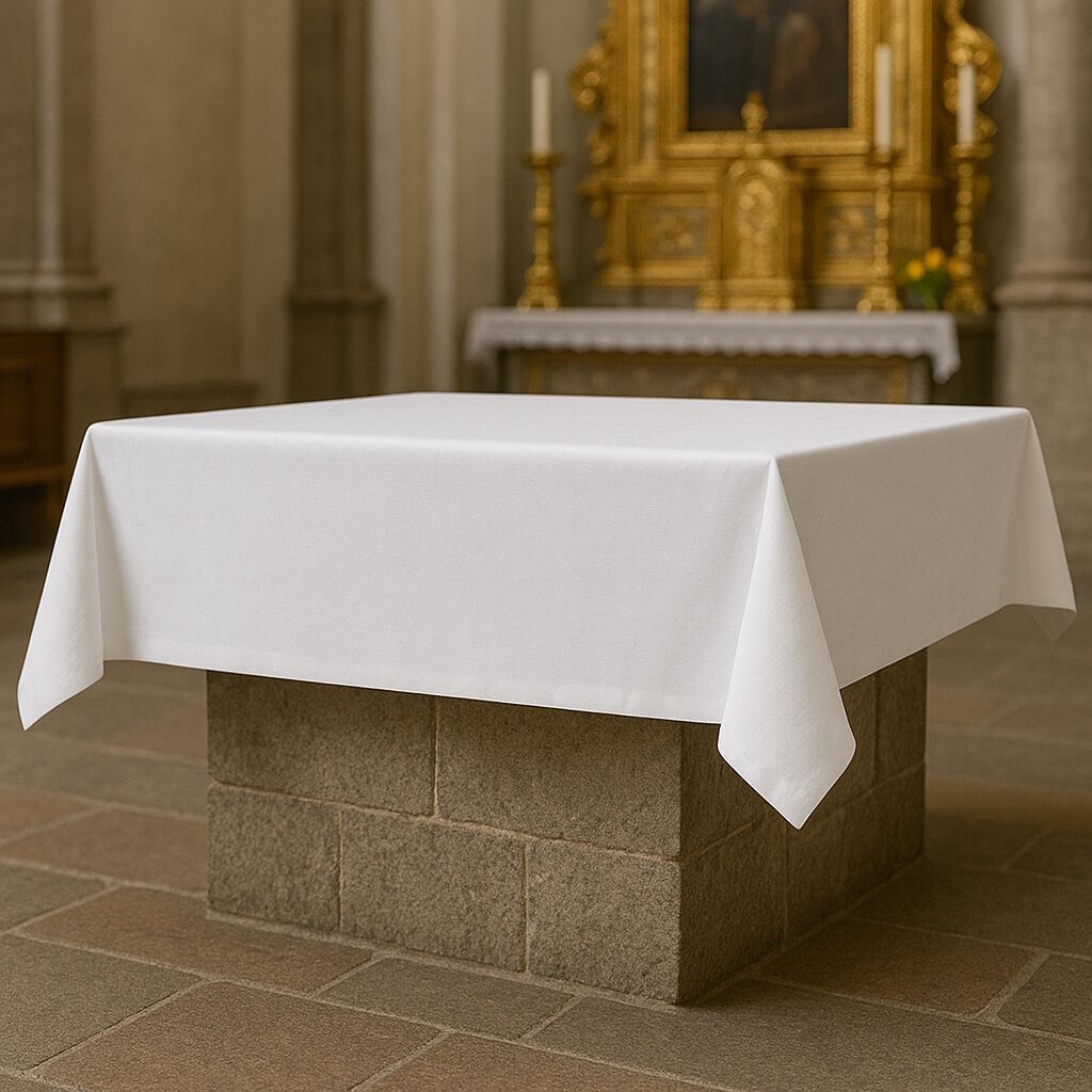Altardecke Weiß Klassik Linon Baumwolle Kochfest