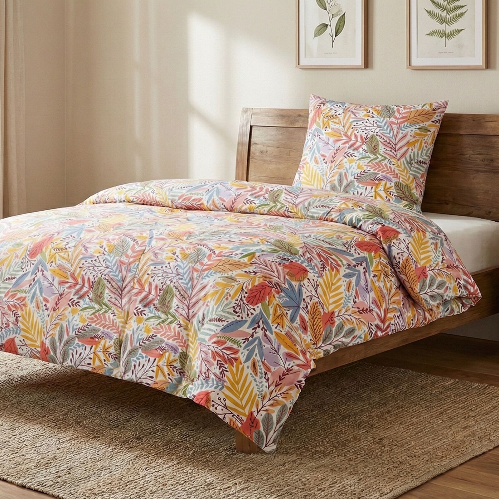 Renforcé Bettwäsche Sommergarten Pink 135x200 Baumwolle