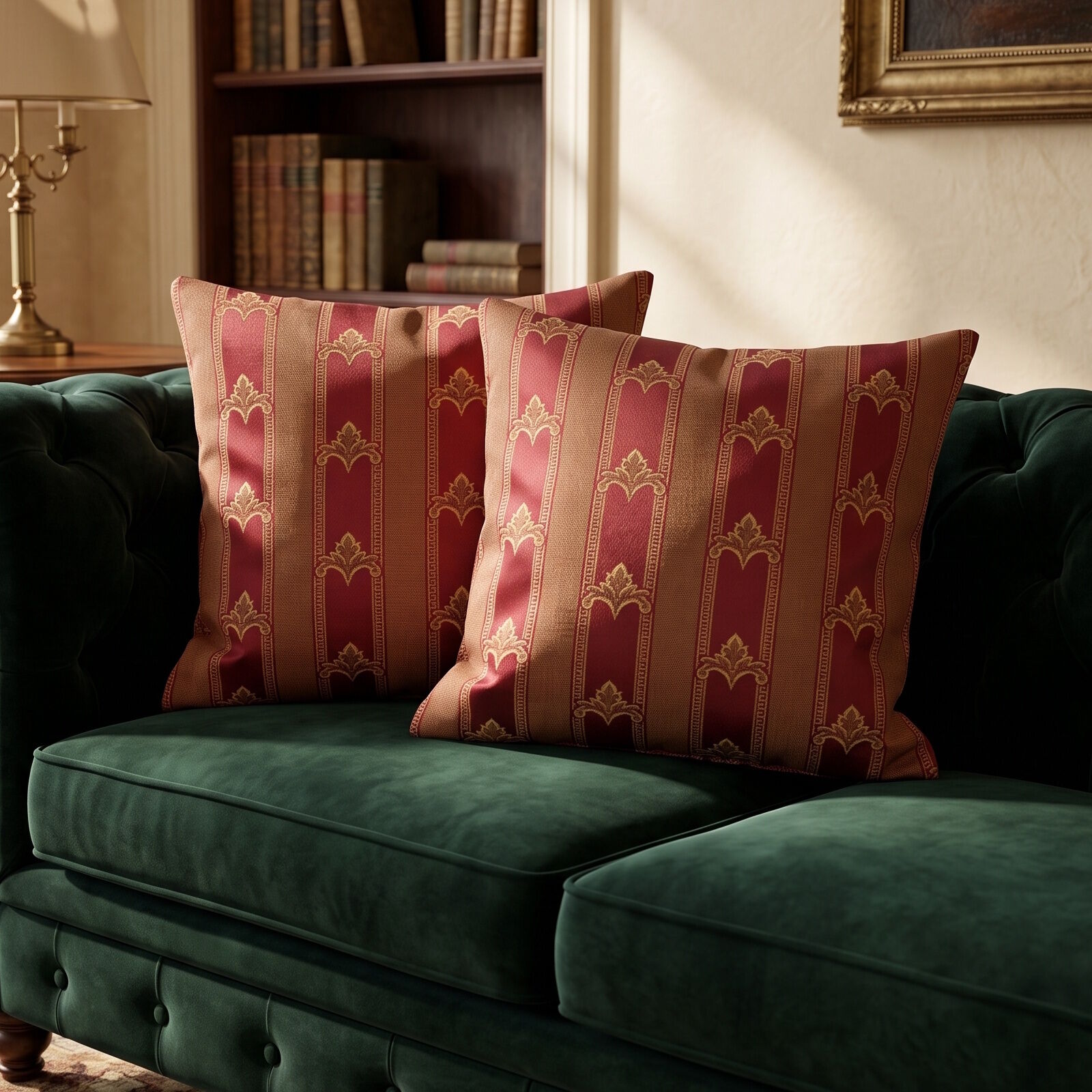 Barock Kissenbezüge Imperio Rot 40x40 2er Set