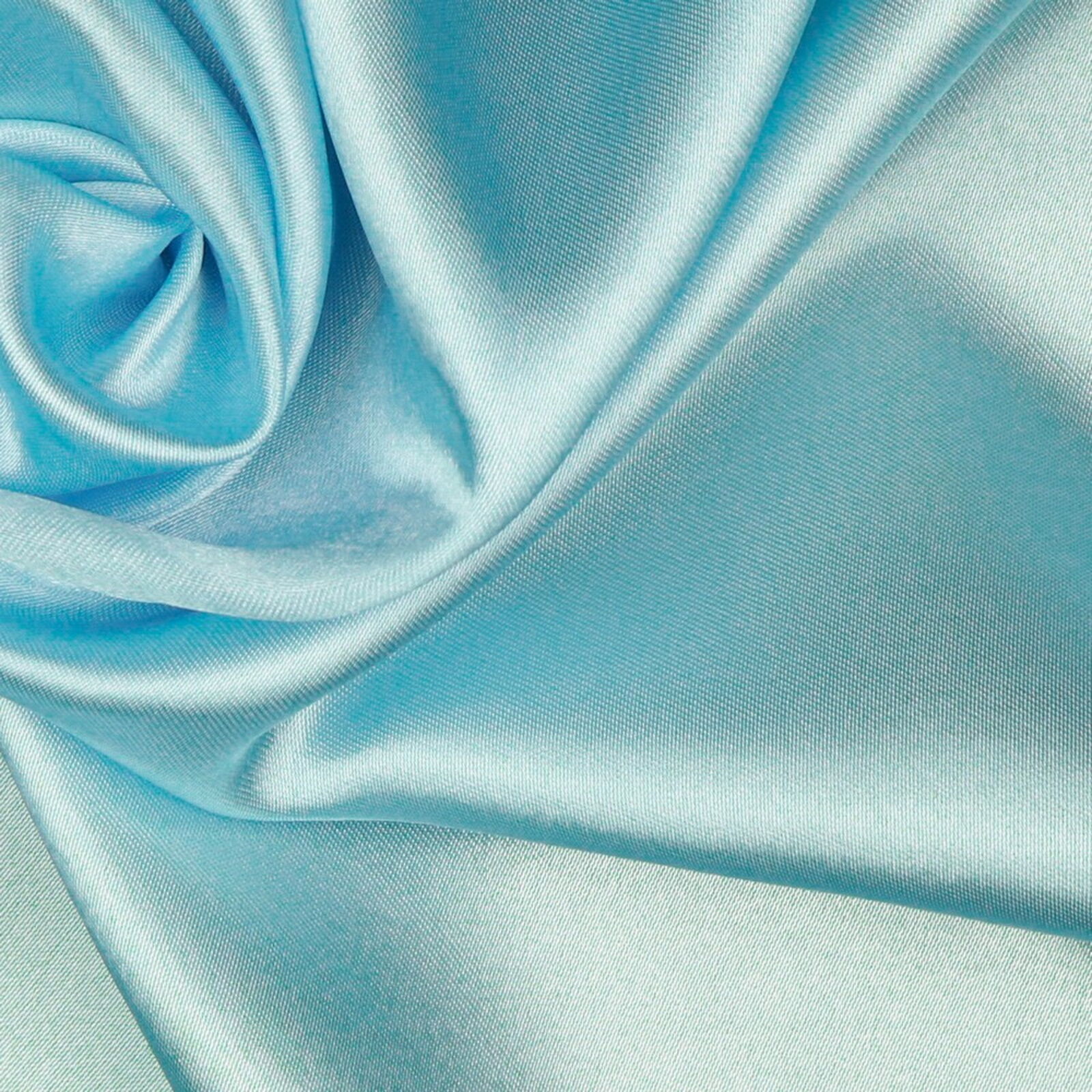 Stoff Meterware Uni Hellblau Babyblau Glanz Satin