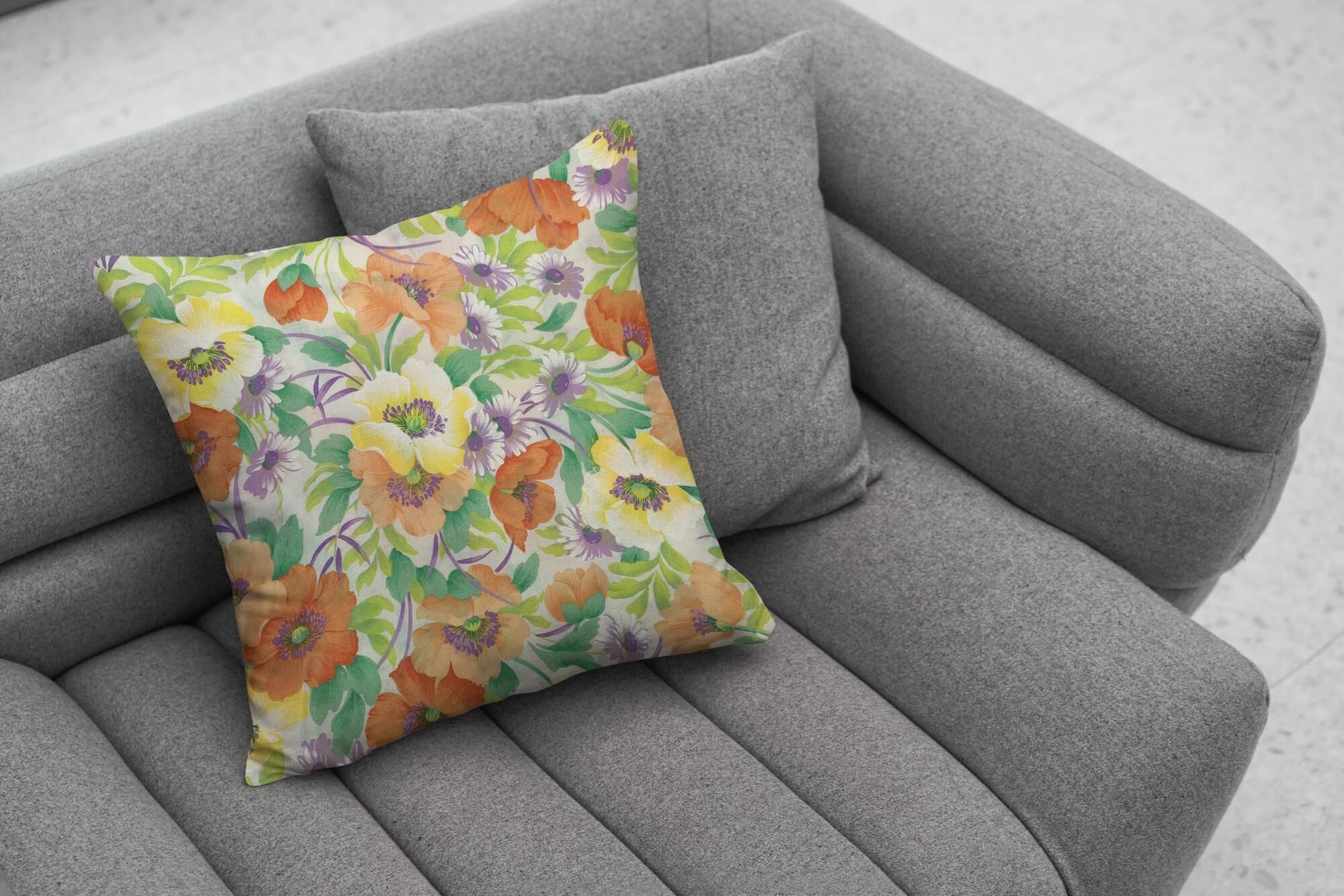 Outdoor Kissenbezug Blumen Orange
