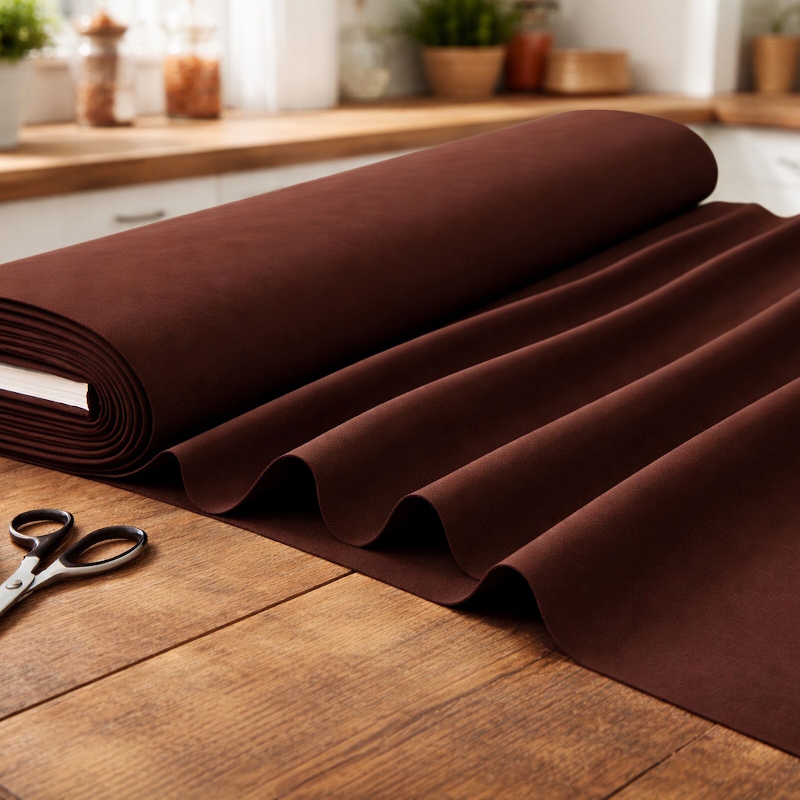 Stoff Meterware Baumwolle Linon Braun