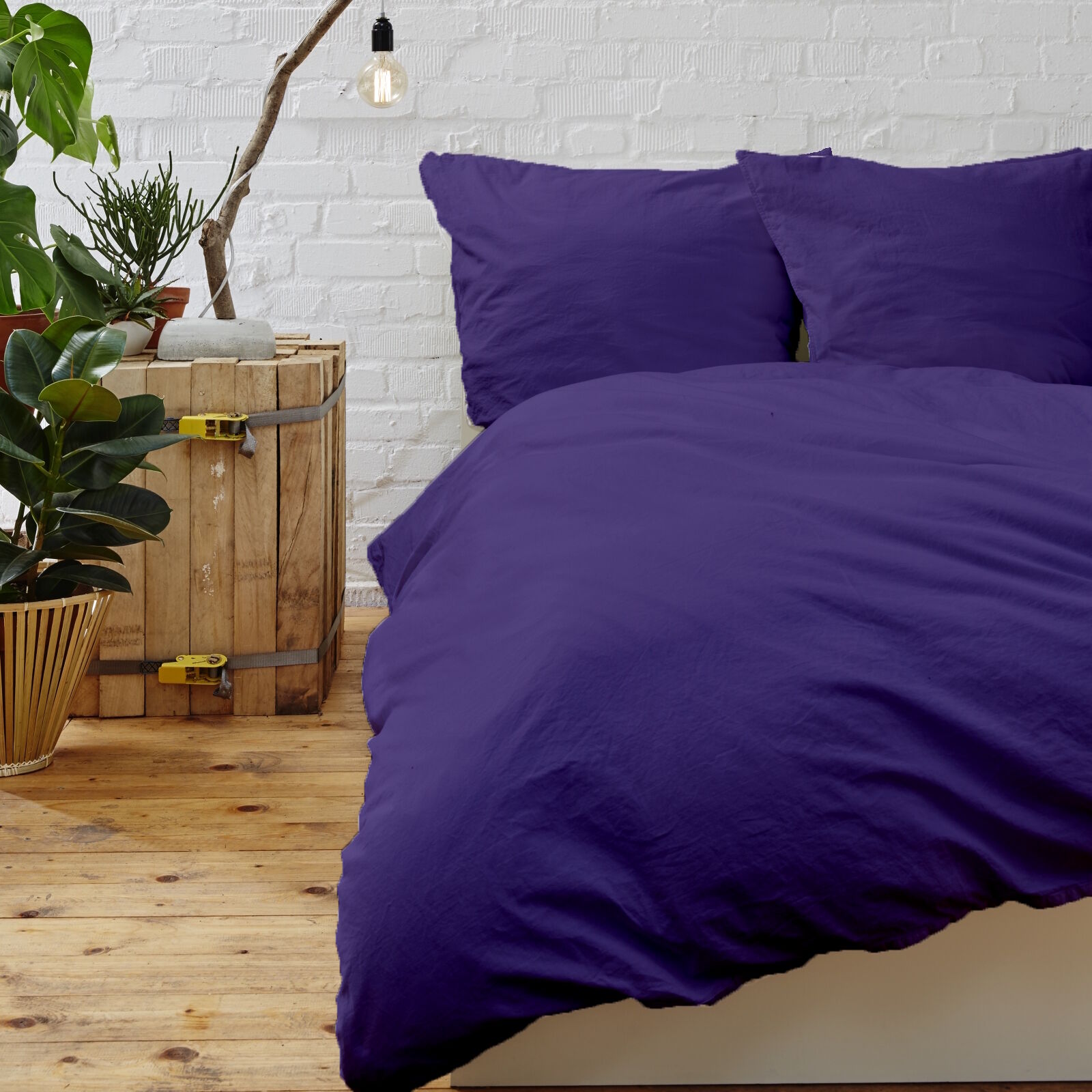 Bettwäsche Lila – 100 % Baumwolle Linon, elegant & zeitlos