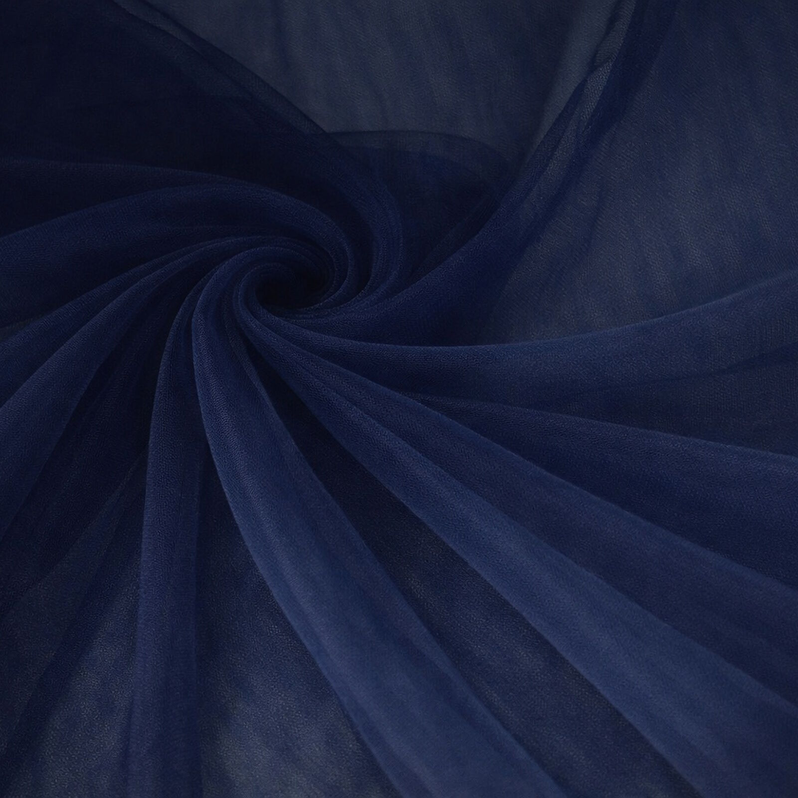 Tüll Stoff Dunkelblau feinmaschig transparent