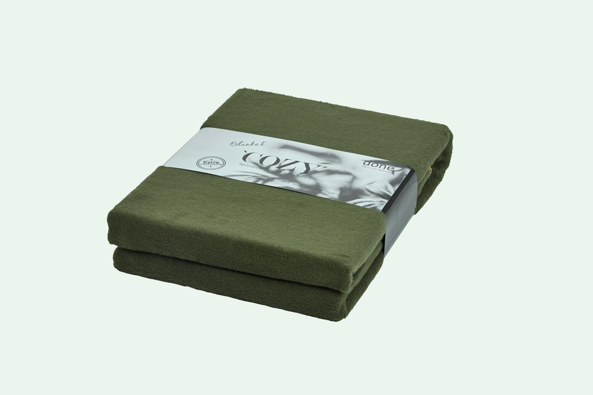 Kuscheldecke Cozy Dunkelgrün 150x200 cm Baumwolle