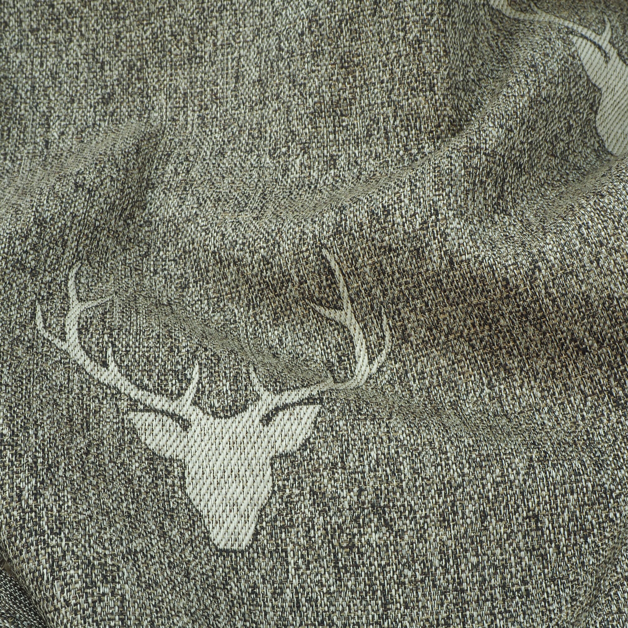 Stoff Meterware Hirsch Egon Braun Wene-Jaquard Polyester