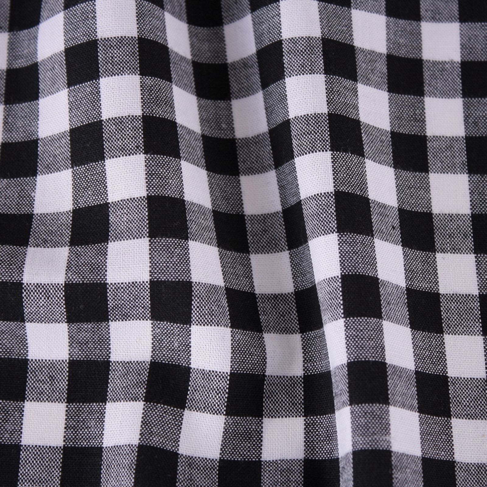 Stoff Meterware Karo 1x1 cm Schwarz