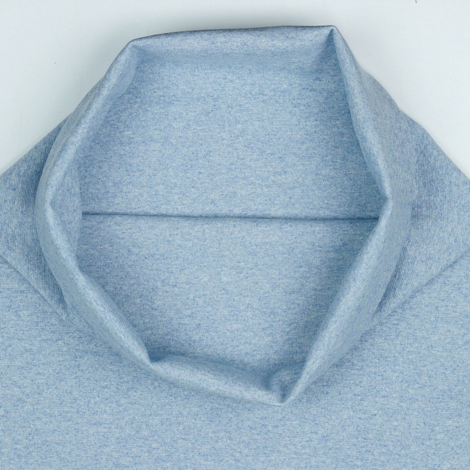 Bündchenstoff Meterware Uni Blau Melange