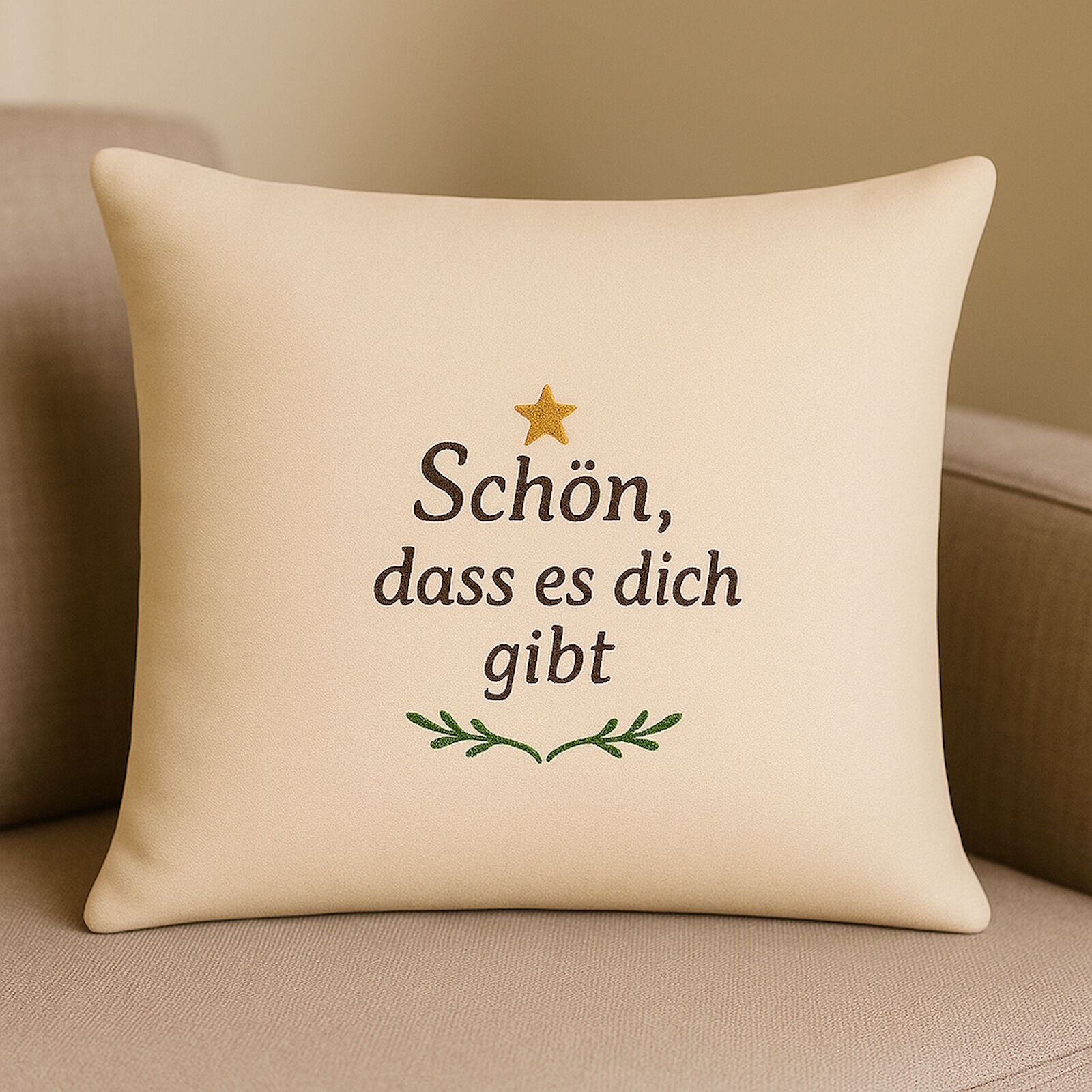 Geschenk Kissen Schön dass es dich gibt 40x40 bestickt