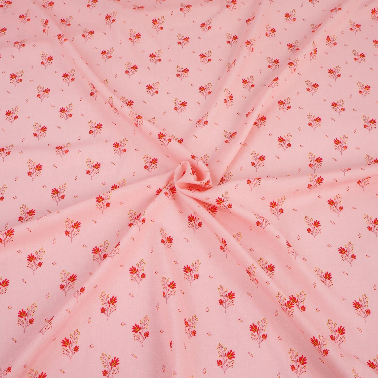 Viskose Stoff Blumen Stretch Rosa