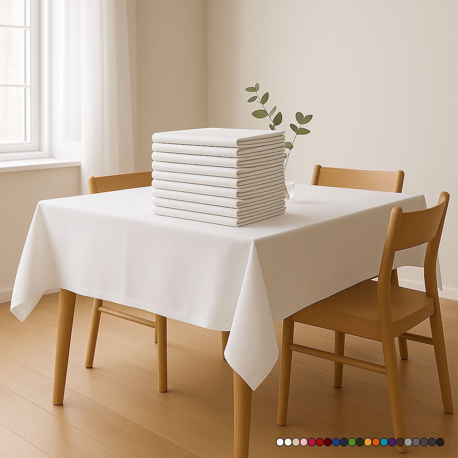 Bügelfreie Tischdecken 10er Set – Polyester knitterfrei kaufen