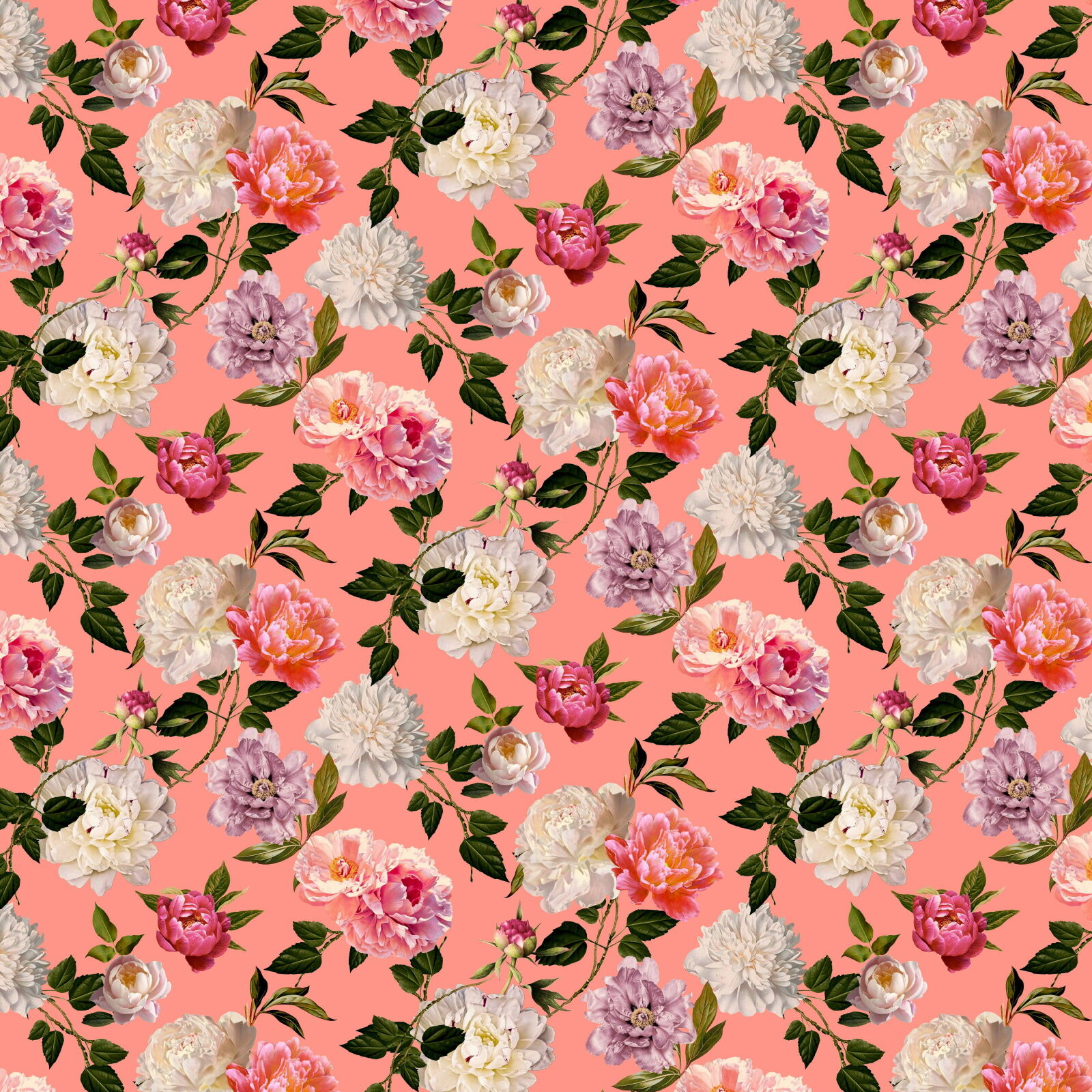 Viskose Stoff Pfingstrose Rosa