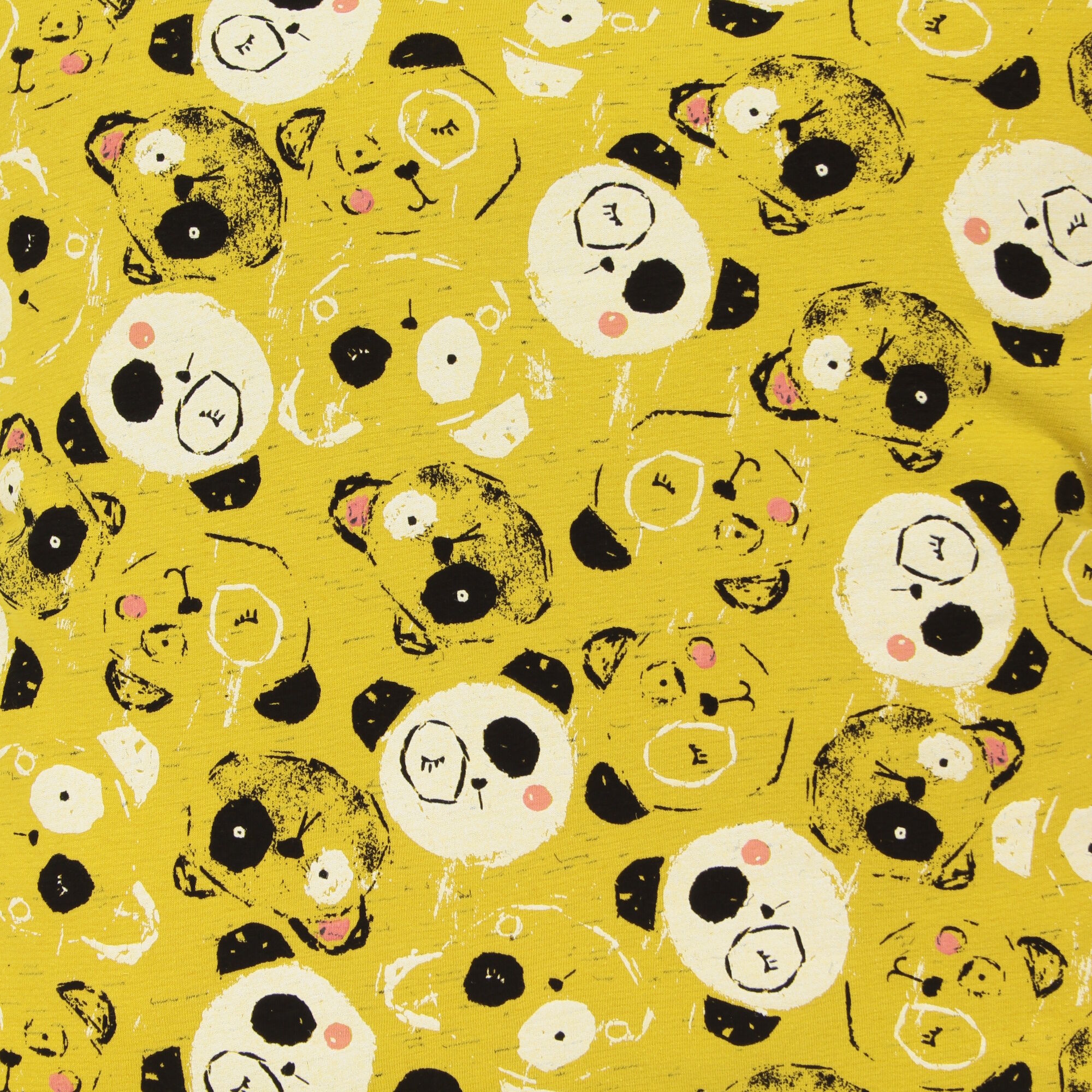 Jersey Panda Kissenbezug 40x40 Ocker