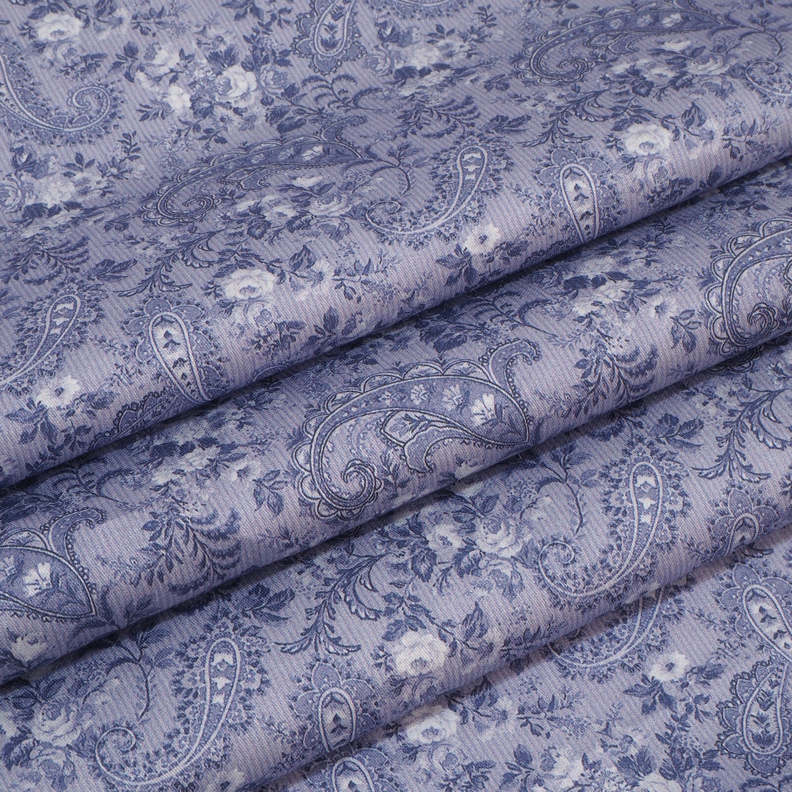 Dirndlstoff Blumen Paisley Blau Tracht