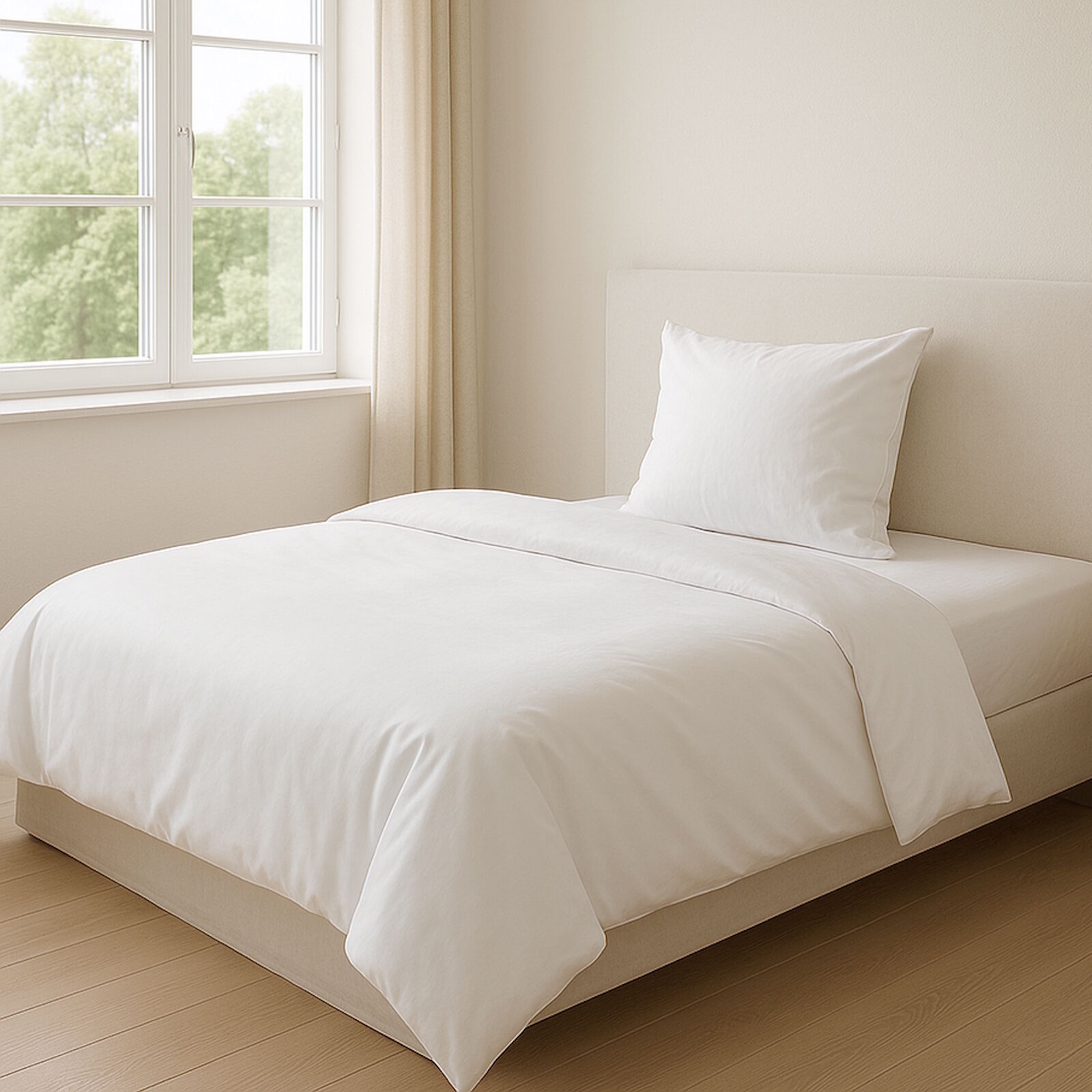 Mako Satin Bettwäsche Weiß Baumwolle