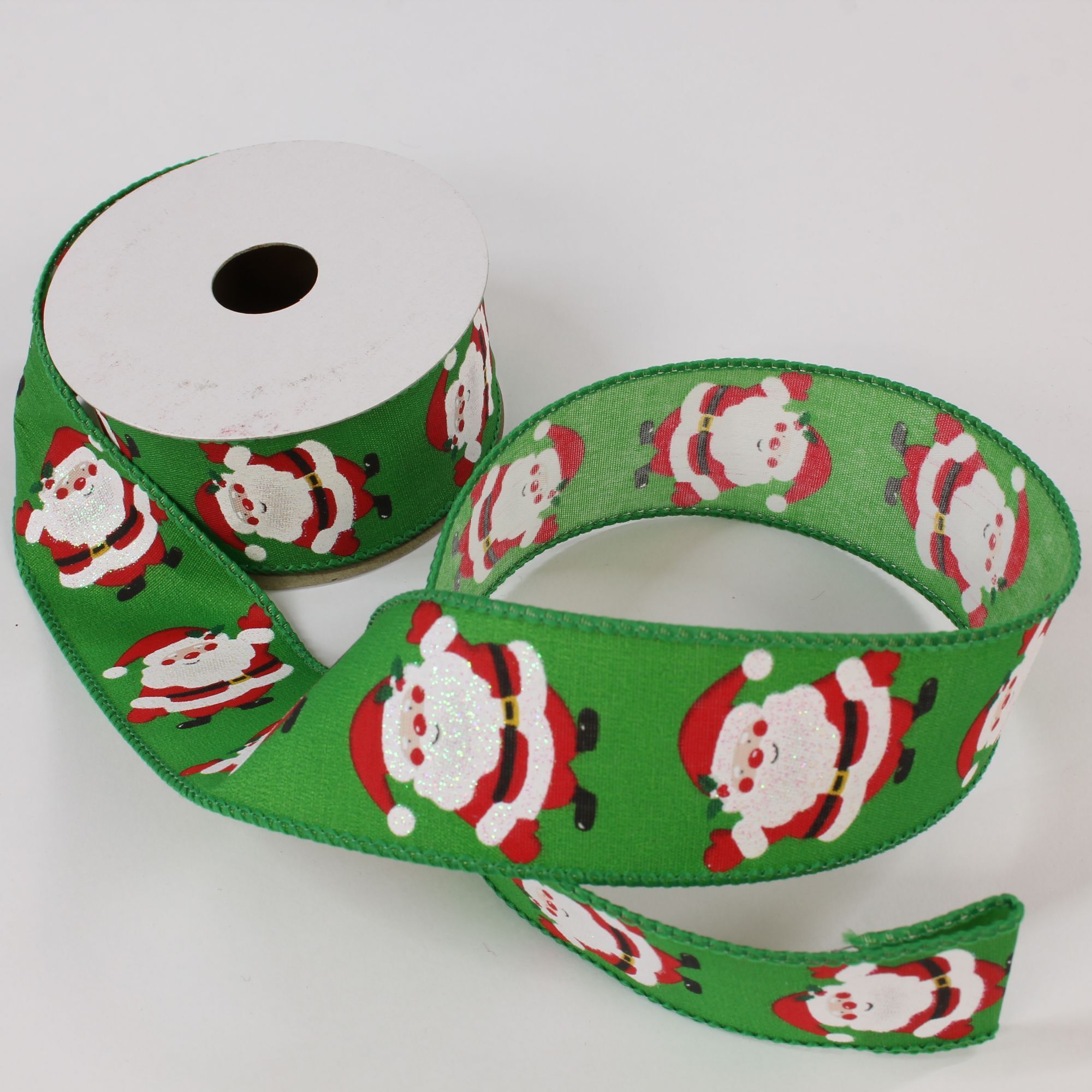 Dekoband Nikolaus Weihnachtsmann mit Draht 40 mm - 2 Meter