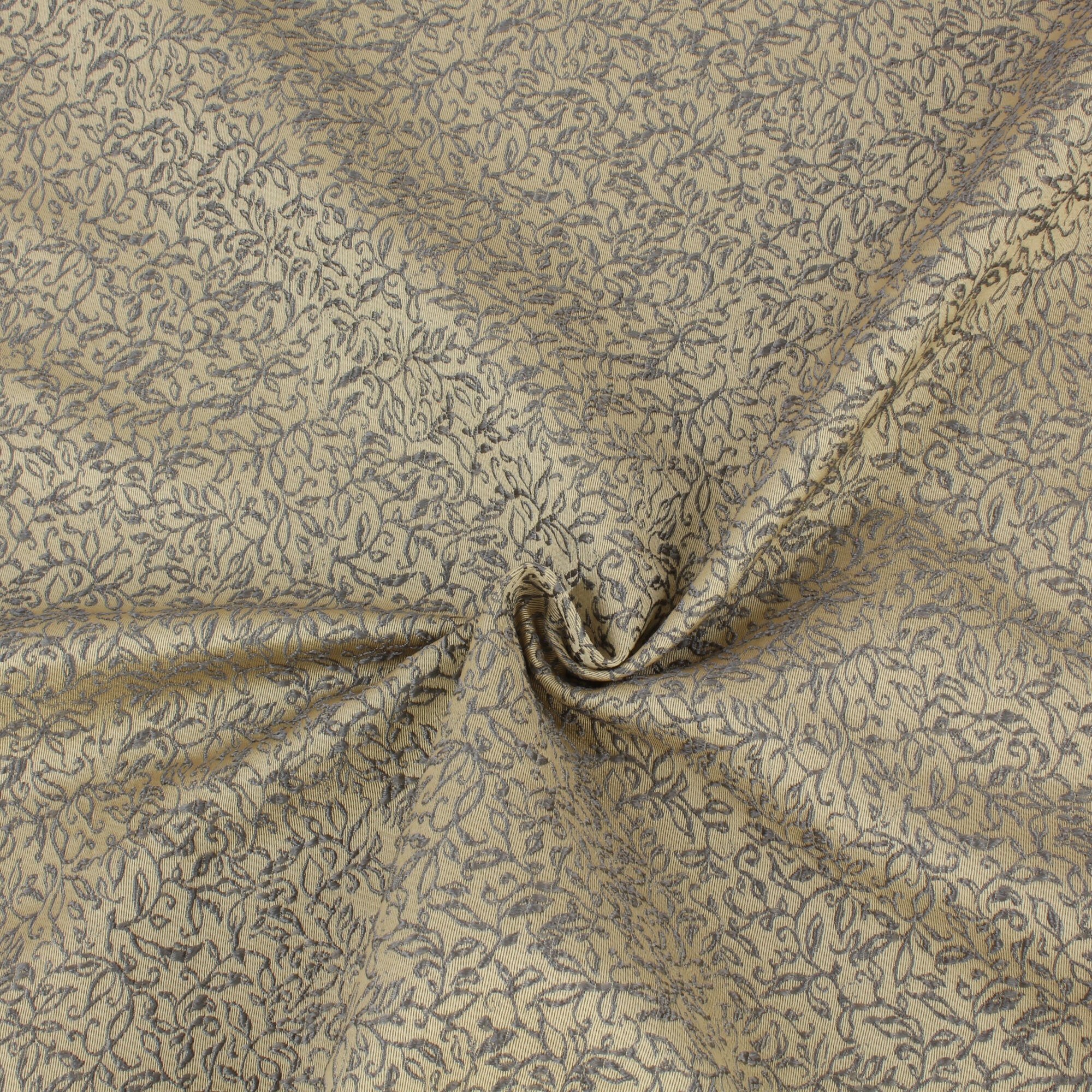 Jacquard Stoff Bronze Blumenmuster