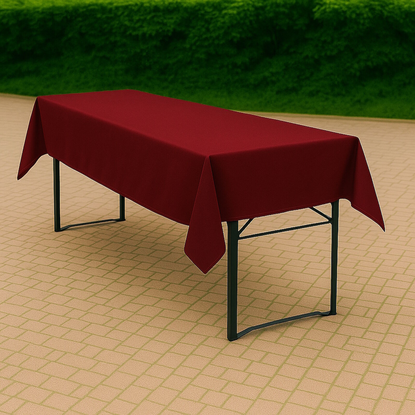 Biertisch Tischdecke Uni Baumwolle - Bordeaux/80x250 cm