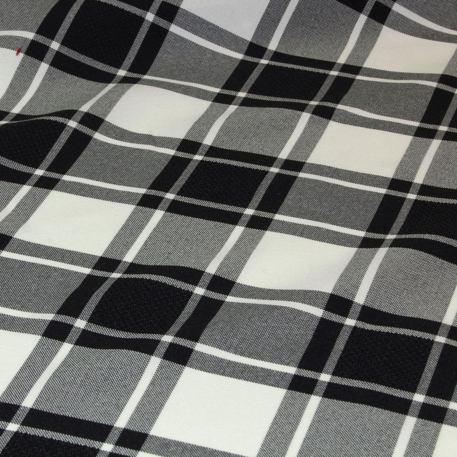 Karierter Stoff Schwarz Polyester
