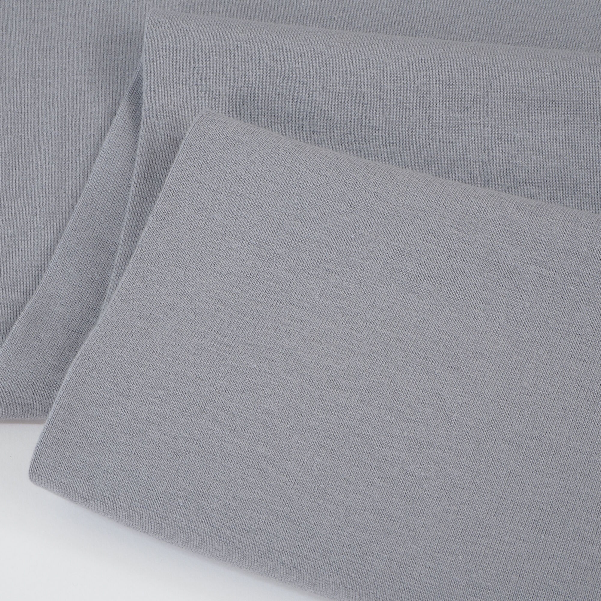 Bündchenstoff Uni Hell Grau