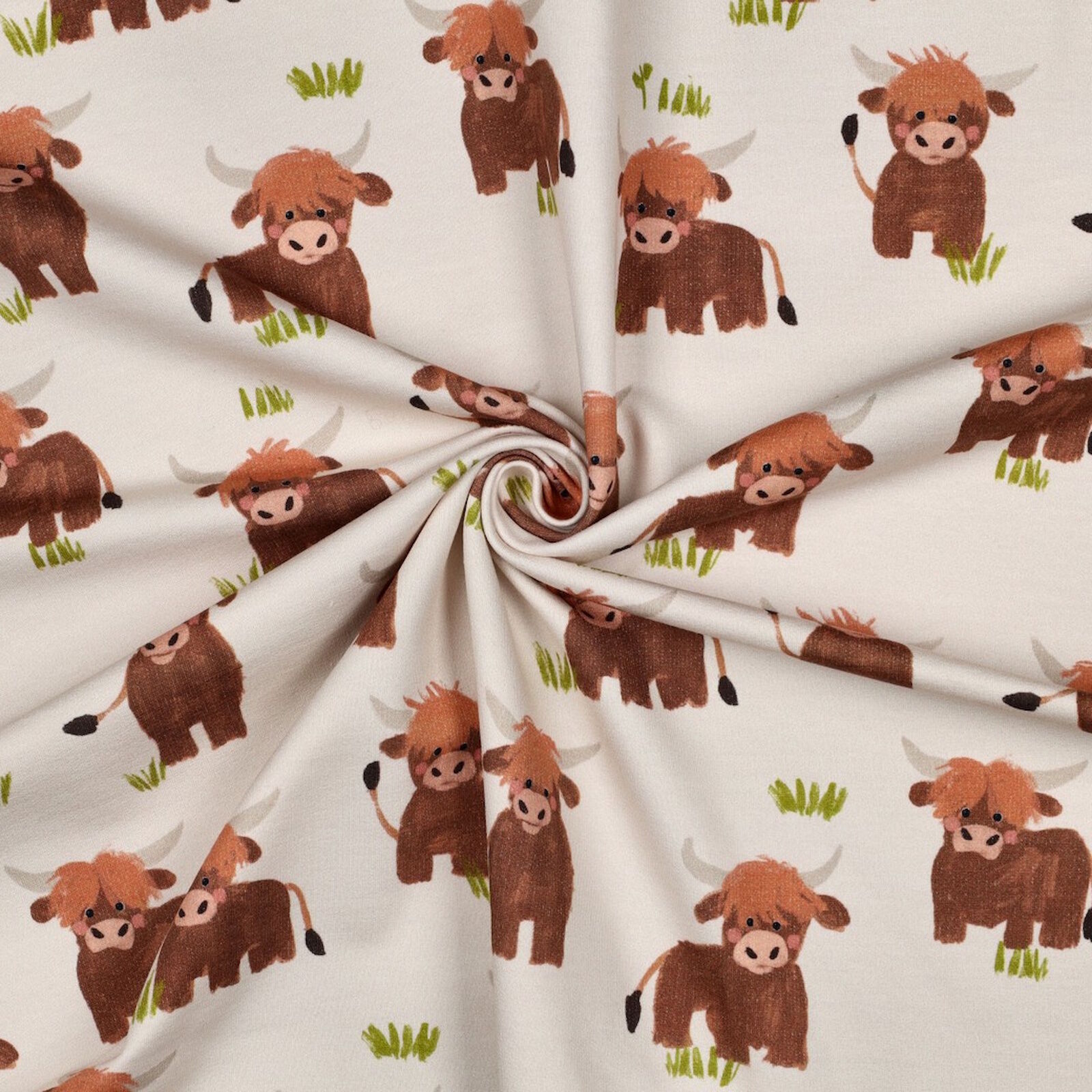 Sweat Stoff Highland Rind Kinderstoff Oeko-Tex