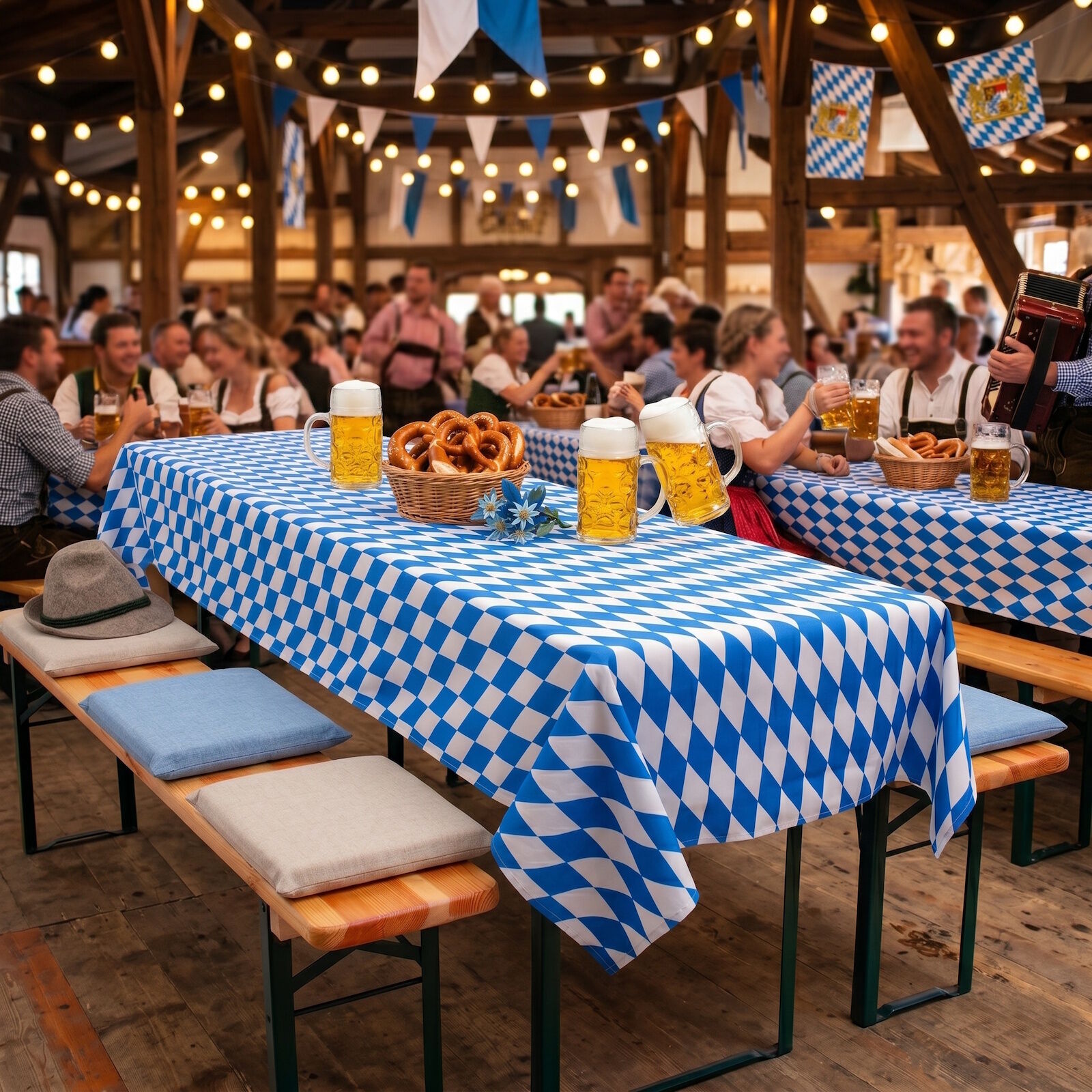 Biertisch Tischdecke Bayern Baumwolle