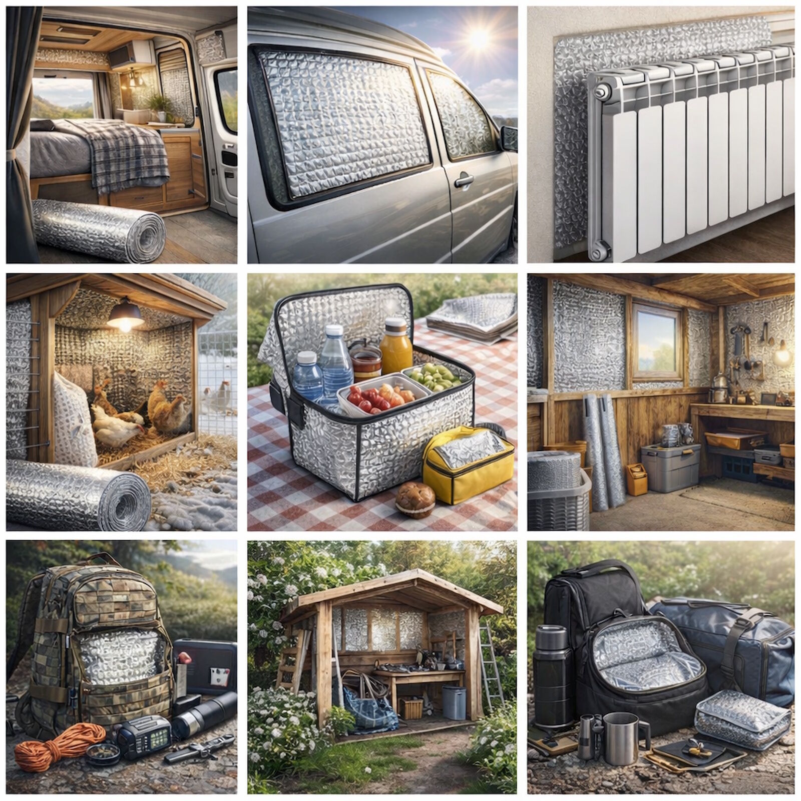 Aluminium Isolierfolie Silber Meterware 2 mm Thermo