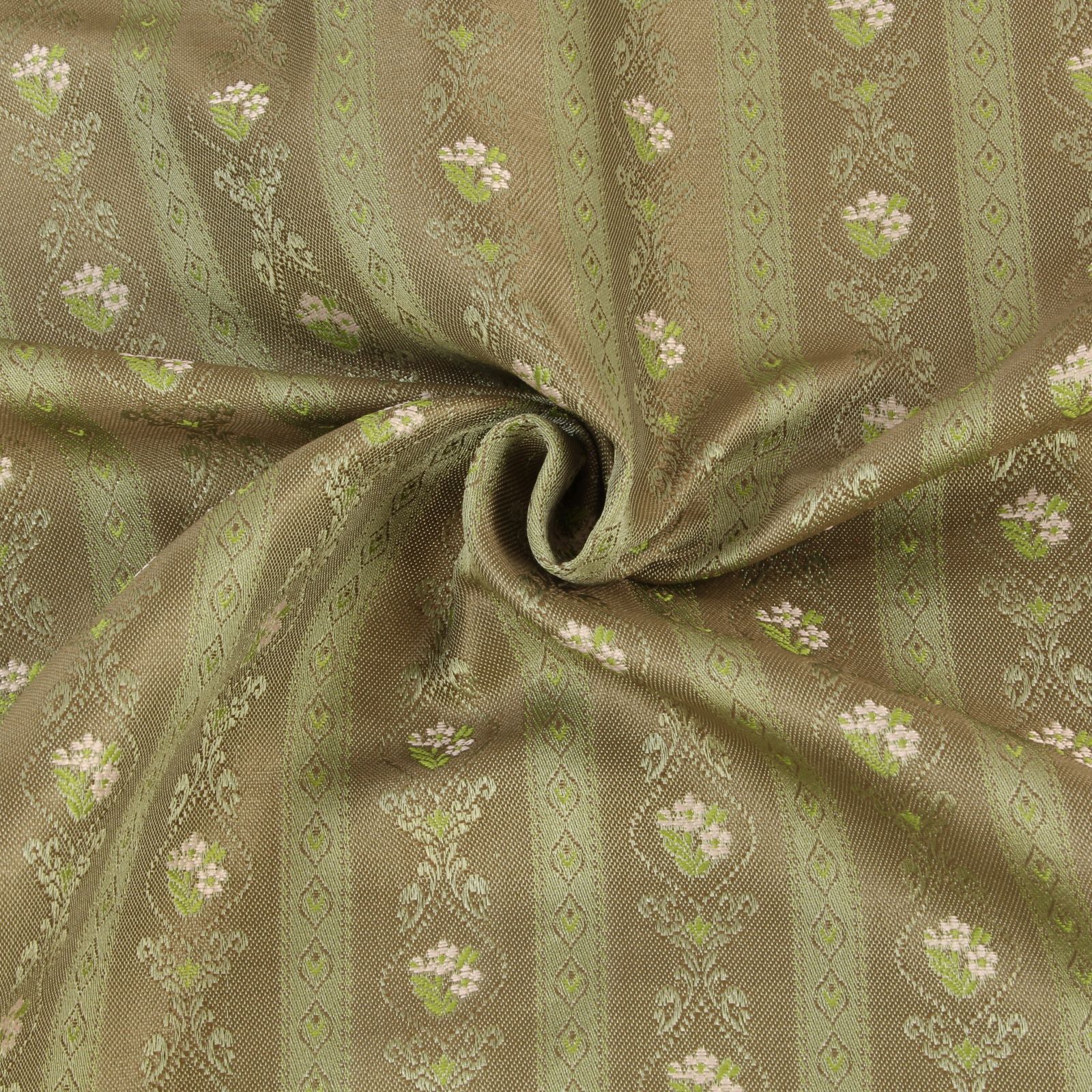 Jacquard Dirndl Stoff Streifen Blumen