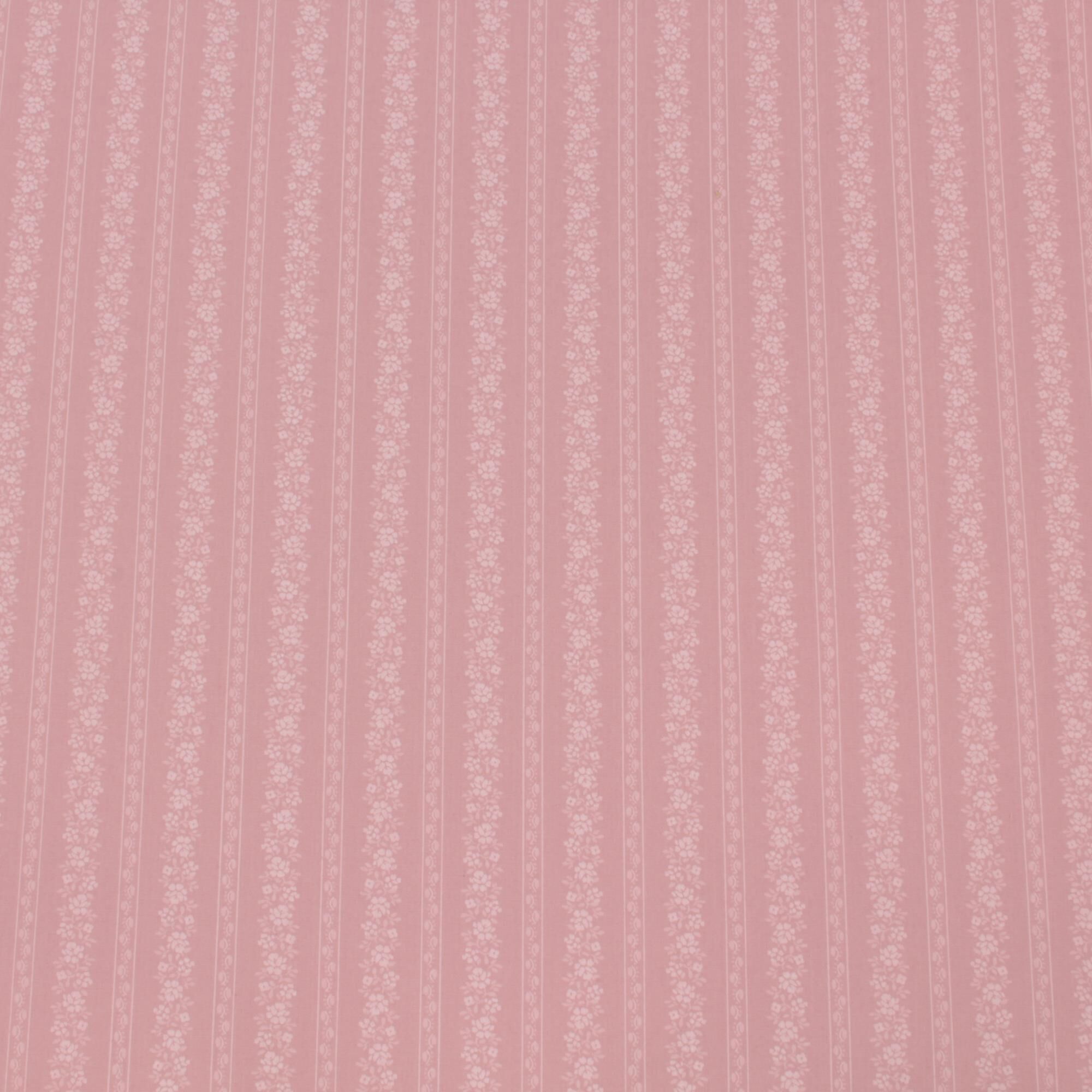 Stoff Meterware Blumen Streifen Rosi Rosa Dirndl