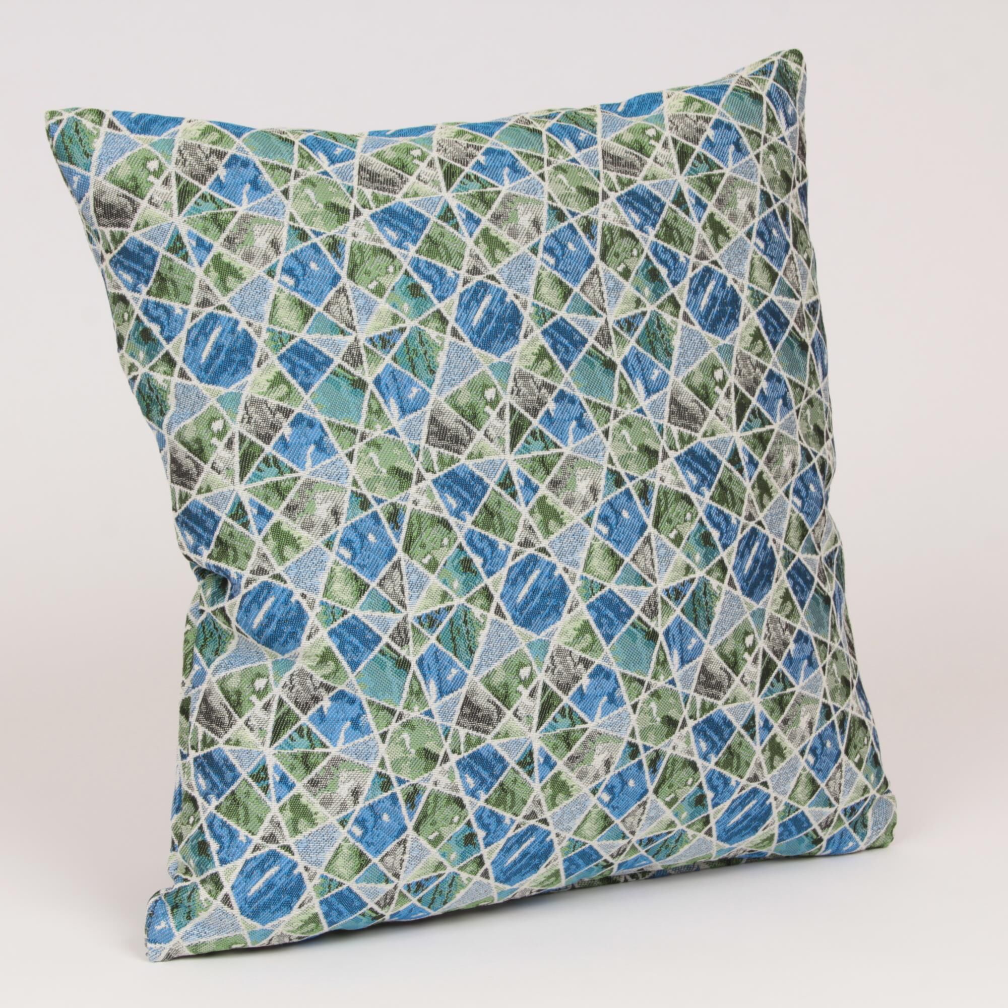 Kissenbezug Mosaik Blau Grün-40x40 cm